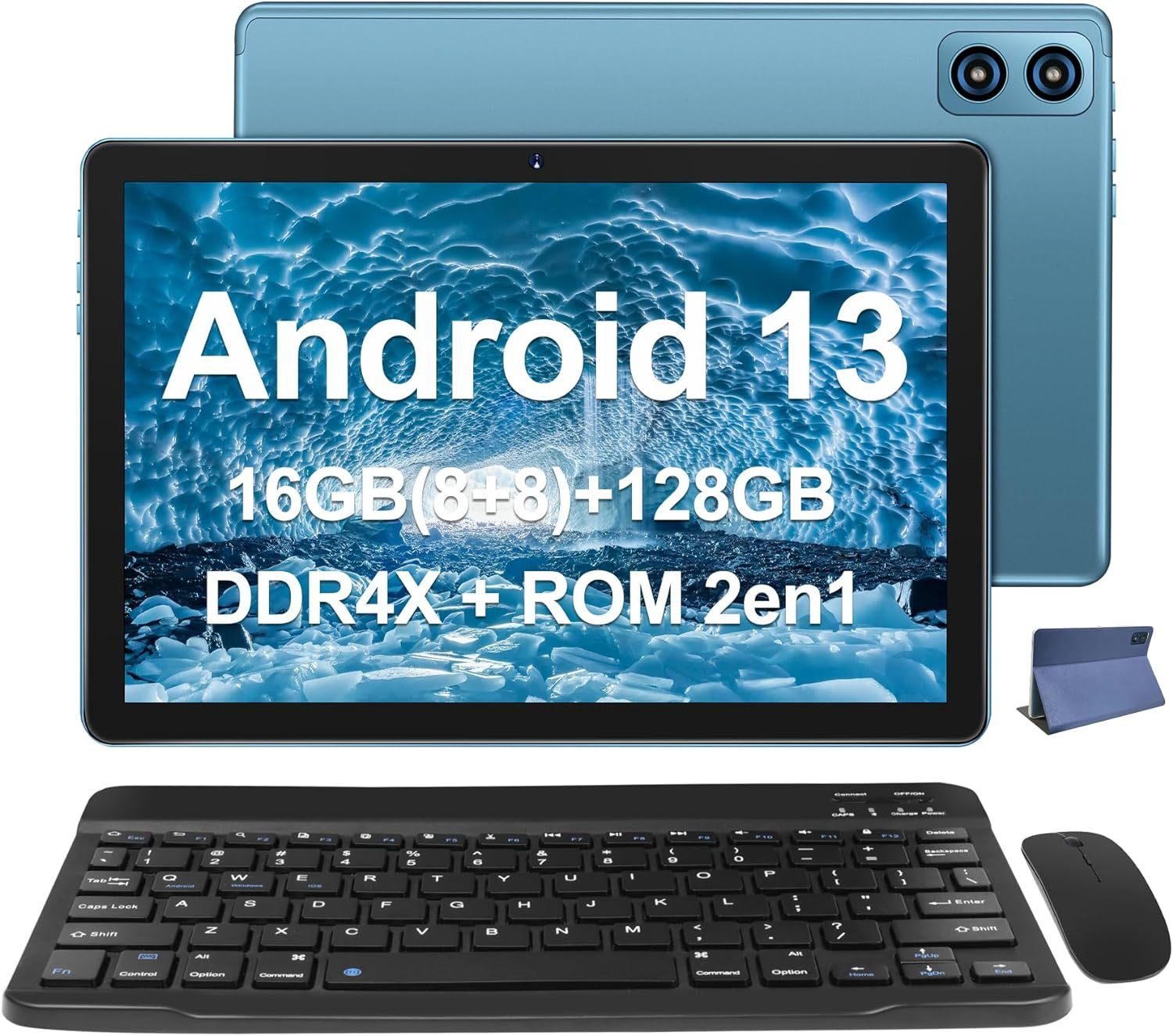 WOZIFAN MTK8183 25,7 cm UMCP (16 GB (8 + 8) DDR4X 2-in-1, ultraweicher  Tablet (10.1, 128 GB, Andriod 13, 4G LTE, Prozessor 8-Core 2,0 GHz, Dual  WiFi mit Tastaturhülle für Gaming)