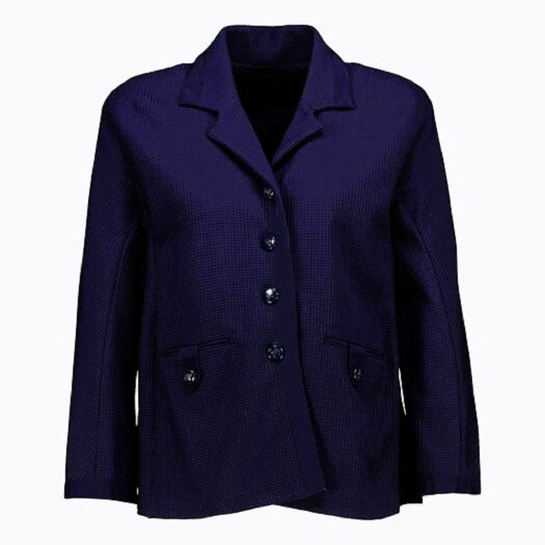 Emporio Armani Emporio Armani Damen Jacke, EMPORIO ARMANI Blazer Jacket, Blau in Unifarben; Schulterpolster, Taschen
