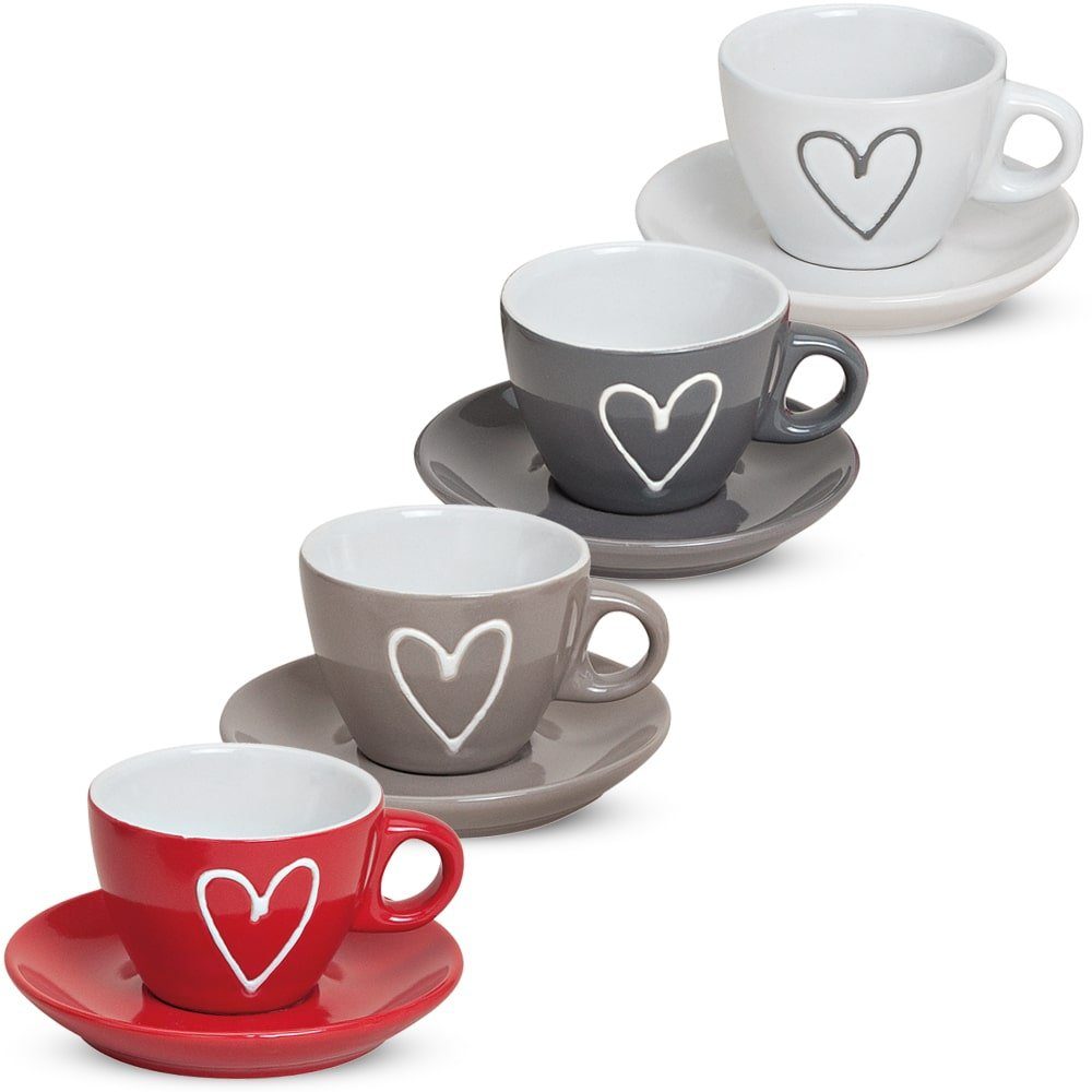 matches21 HOME & HOBBY Tasse Espressotassen 4er Set je 50 ml, Keramik,  Hochwertige Keramik – geeignet für Mikrowelle & Spülmaschine | Tassen