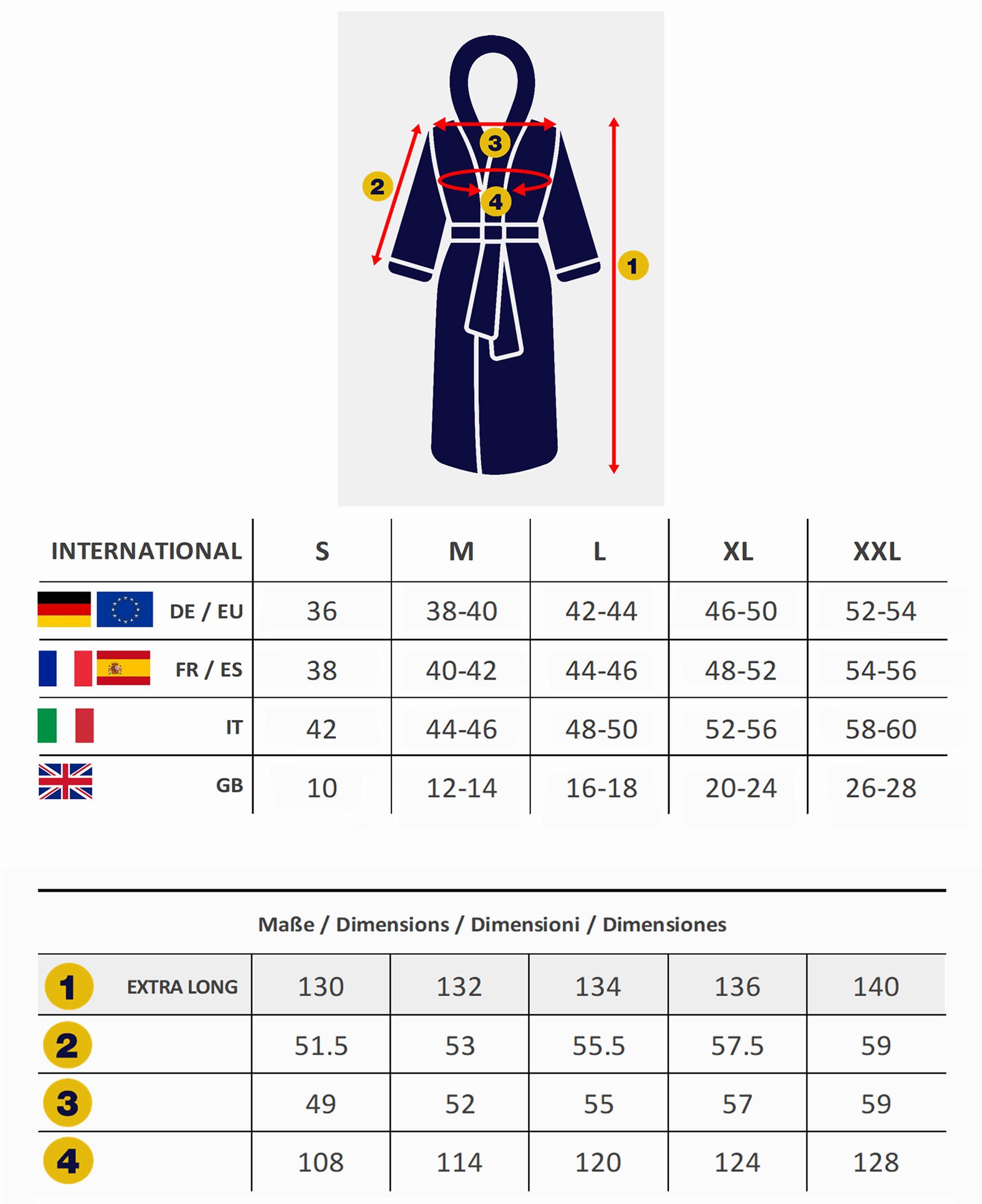 Arus Damenbademantel Pandora, extra lang, mit Kapuze, 100% Baumwolle, für Spa & Zuhause, langform, 100% Baumwolle, Kapuze, Gürtel, mit Kapuze, extra lang, 100% Baumwolle