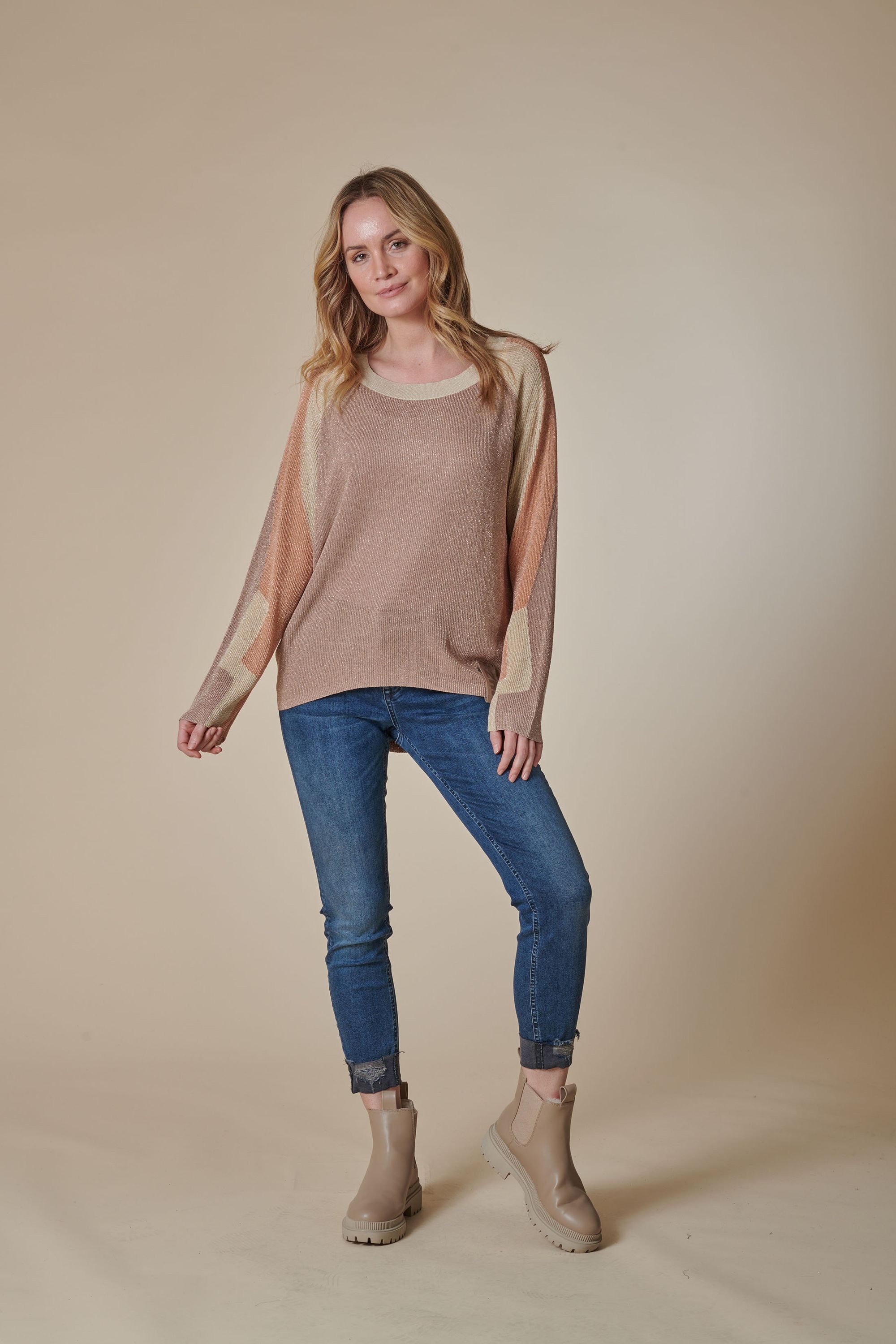 Zhrill Strickpullover Strickpullover ZHISABELLA LUREX Braun günstig online kaufen