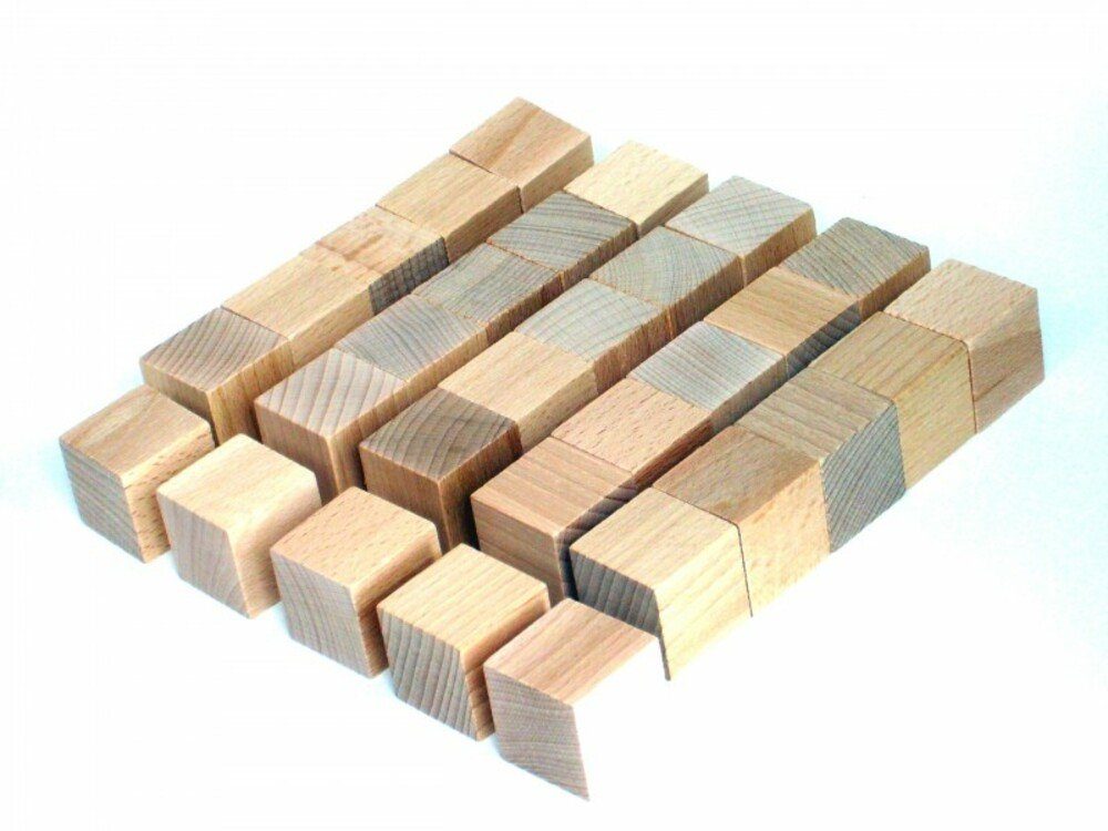 Erzgebirgische Holzspielwaren Ebert GmbH Würfel Buche natur vollkantig 30mm, 30 Stück Konstruktionsspielsteine