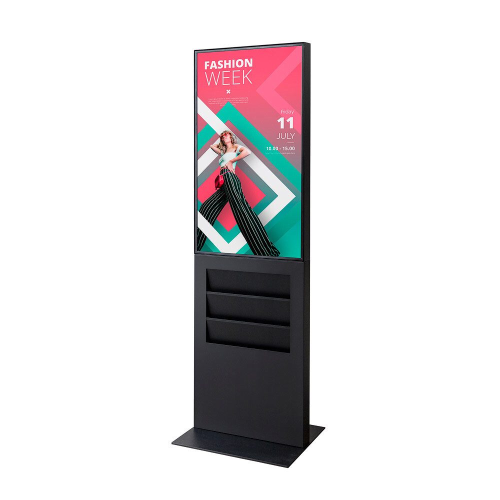 Einzelrahmen Showdown Displays Smart Line Digitale Infostele - Bildschirm - Schwarz