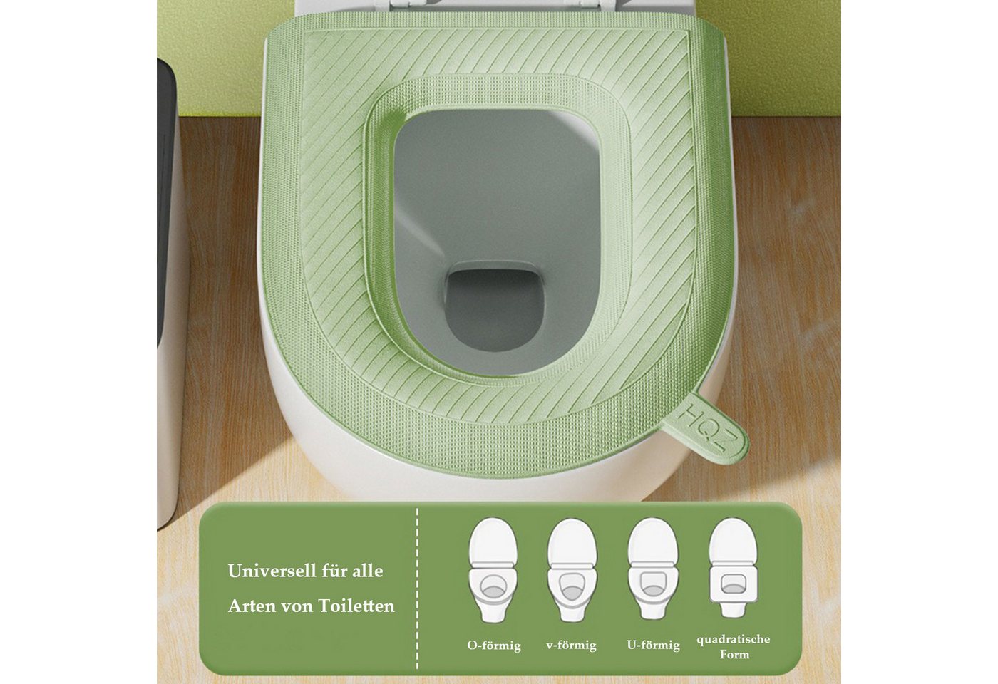Thumbnail - Refttenw Soft-Toilettensitzerhöhung WC-Deckelbezug Wasserdicht Toilettensitzbezug Weicher WC-Sitzbezug, Waschbar, Rutsch...