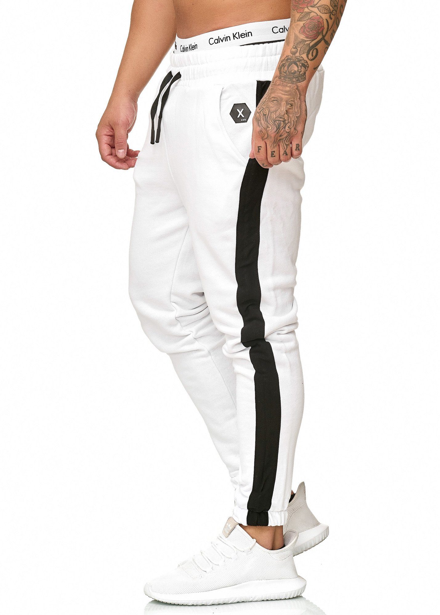 Code47 Jogginghose Jogginghose Hose Weiss (1-tlg) Streetwear Fitness Sporthose Trainingshose Jogger