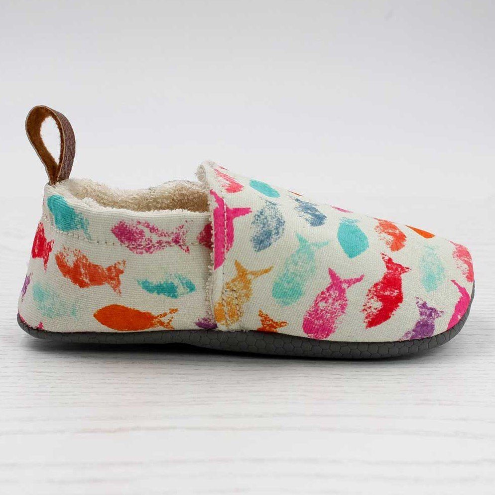 POLOLO Kinderschuhe Seaqual, Kinder Hausschuh aus Upcycling-Meeresplastik und Bio-Baumwolle