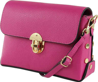 Toscanto Umhängetasche Toscanto Umhängetasche Freizeit (Umhängetasche, Umhängetasche), Damen Tasche Echtes Leder fuchsia, pink, Made-In Italy