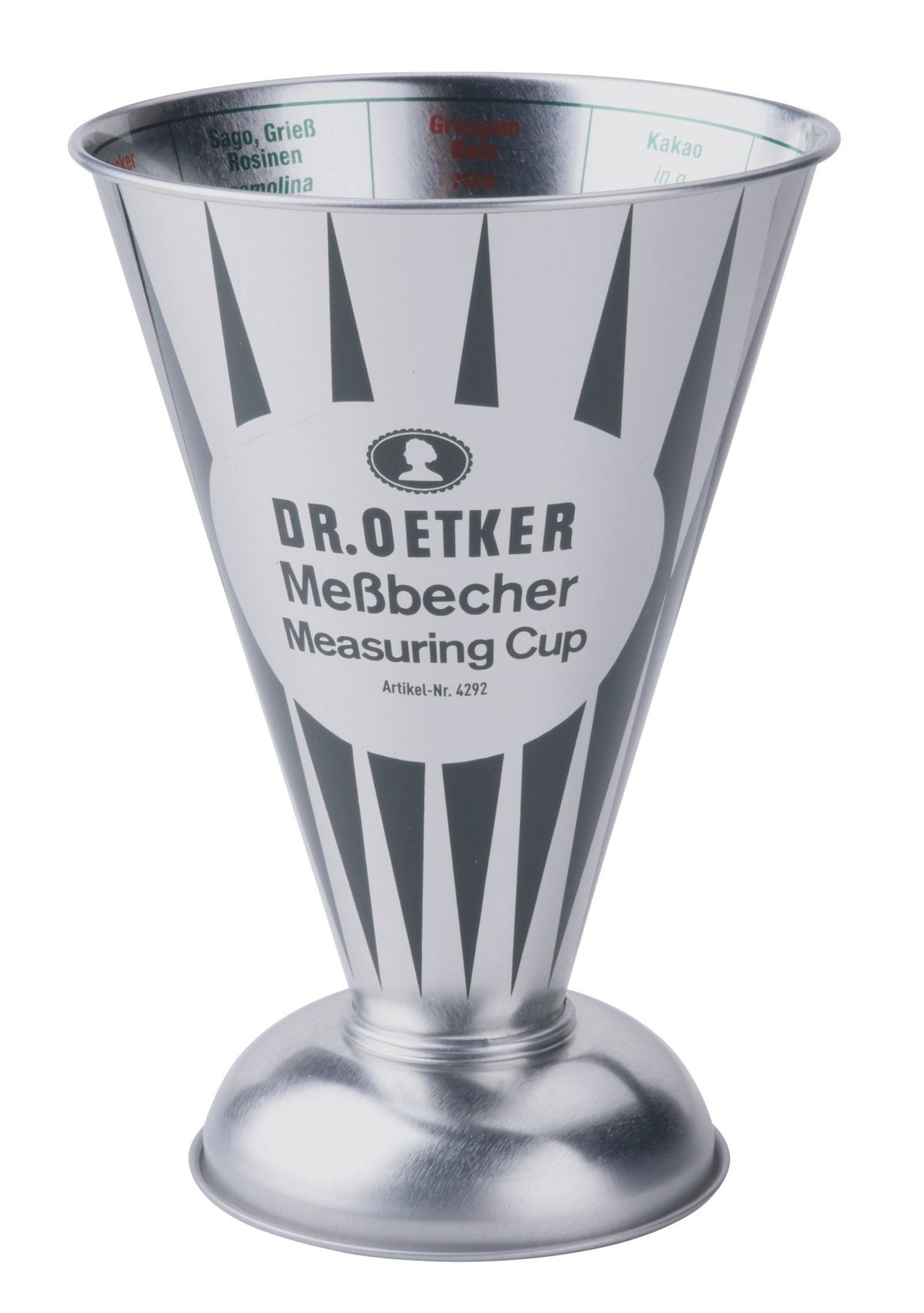 Dr. Oetker Küchenhelfer Messbecher Dr. Oetker - Messbecher Nostalgie 0,5 Liter Metall (4292) Retro
