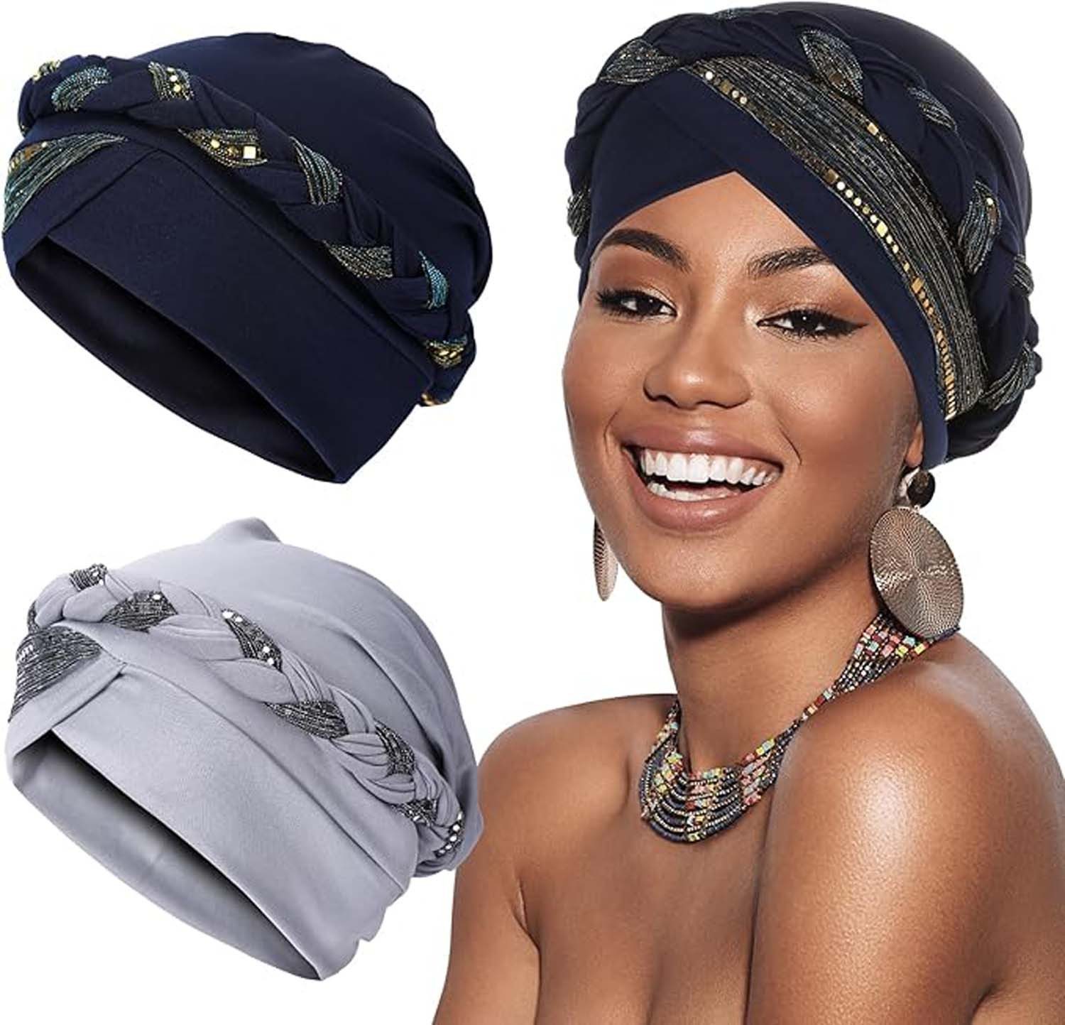 Zaewry Kopftuch Chemo Turban für Damen, Kopfbedeckung Beanie Mütze