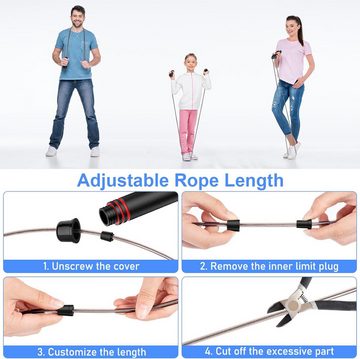 HYTIREBY Springseil Springseil, Speed Rope Verstellbar mit Hautfreundlichen Schaum Griffe, Länge Einstellbar,rutschfest und für Fitness & Ausdauer & Seilspringen