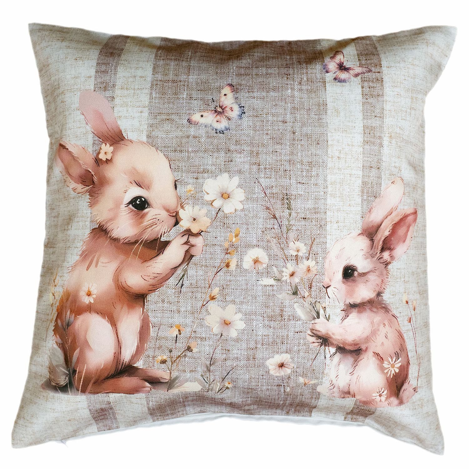 texpot Kissenhülle Dekokissen Druck Häschen Blumen Ostern Frühling, (1 Stüc günstig online kaufen