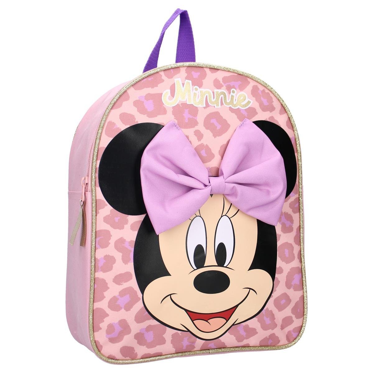 Vadobag Kinderrucksack Kinderrucksack 9 Liter Minnie Maus Real Cool (1-tlg), 3D Schleife