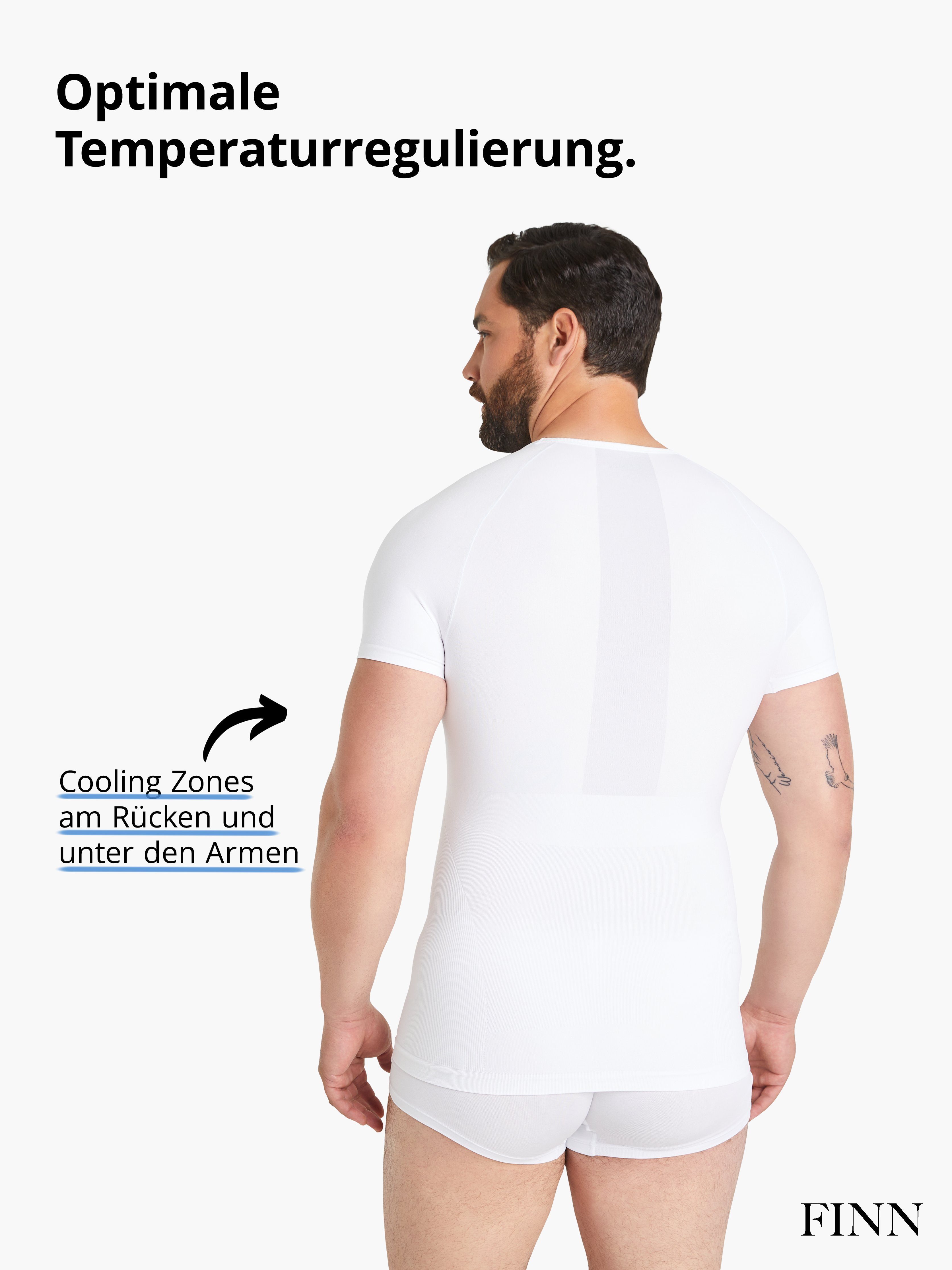 FINN Design Shapinghemd Kompressions-Unterhemd ohne Weiß für Nähte Body-Shaper Seamless Starker Männer Herren