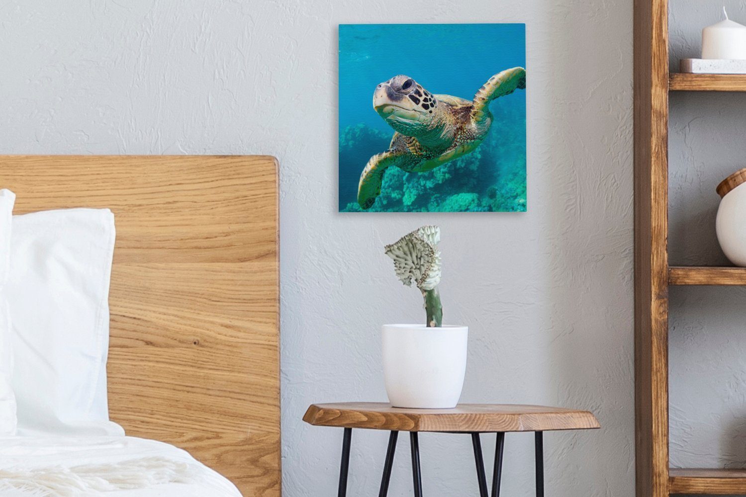 (1 Schlafzimmer Leinwand St), für Leinwandbild Bilder OneMillionCanvasses® Wohnzimmer auf Hawaii, Meeresschildkrötenschwimmen