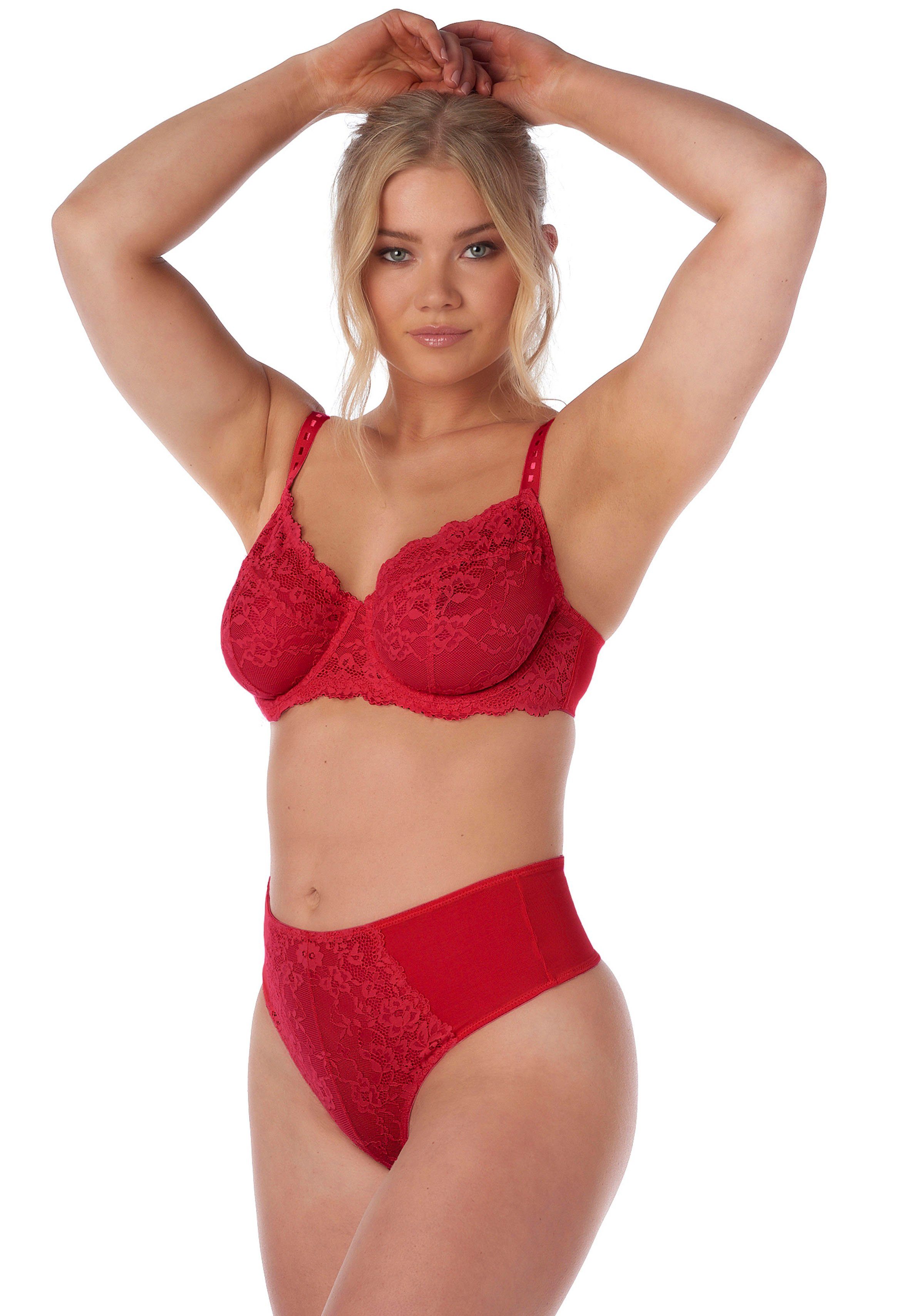 Eden Material up After Teilweise High-Waist-String Red D-cup aus Bo & recyceltem