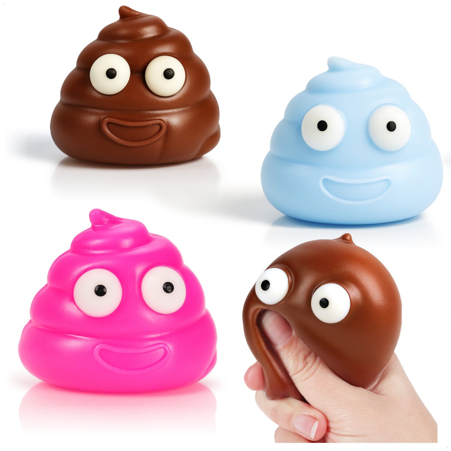 com-four Anti-Stress-Ball Anti Stress Quetschbälle (3-St), Squeeze Spielzeug zur Entspannung für Kinder und Erwachsene