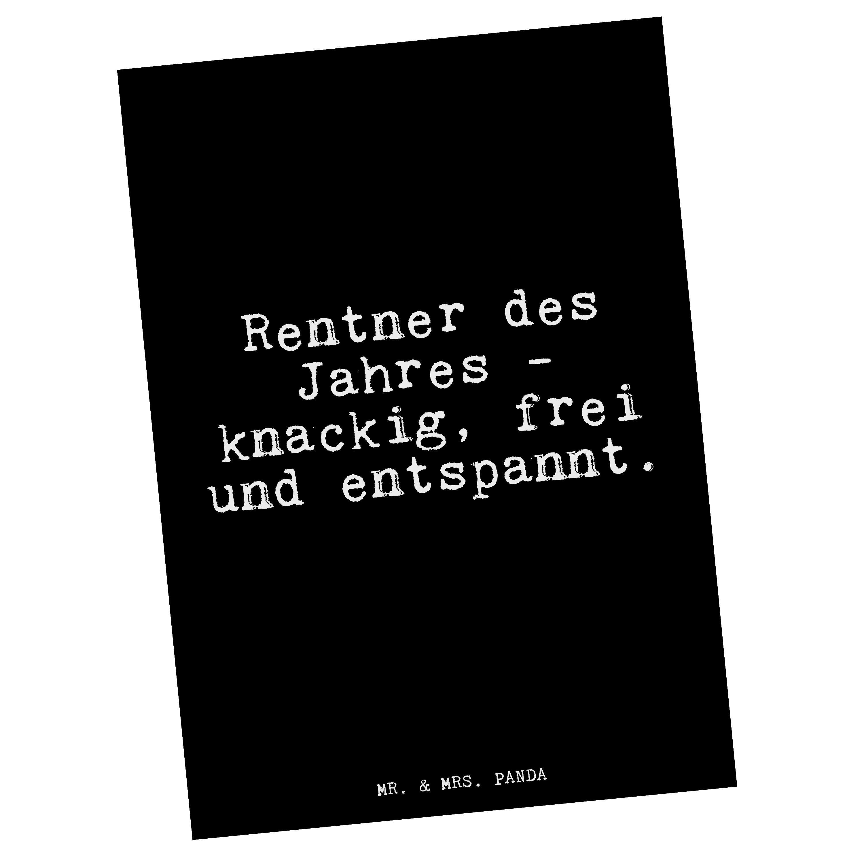 Mr. & Mrs. Panda Postkarte Rentner des Jahres -... - Schwarz - Geschenk, Rentnerin, Geschenkkart