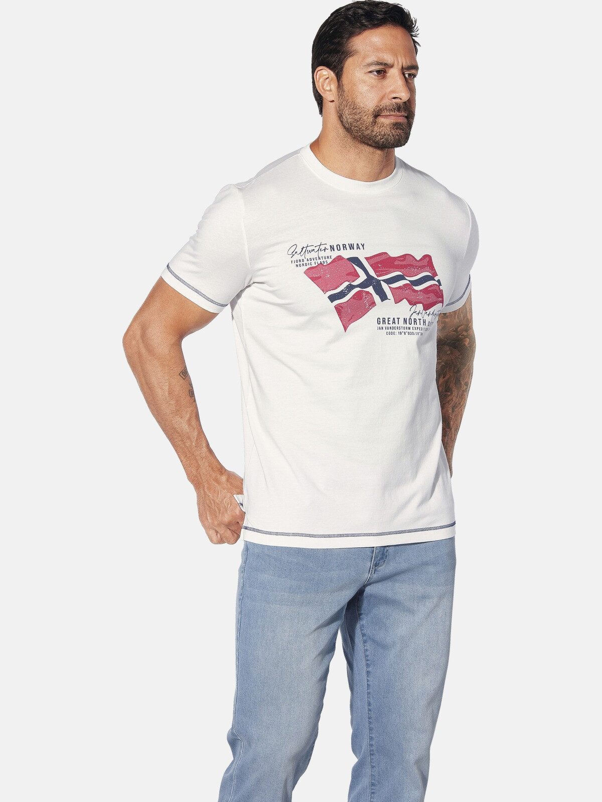 Jan Vanderstorm T-Shirt BALDEN mit großflächigem Print günstig online kaufen
