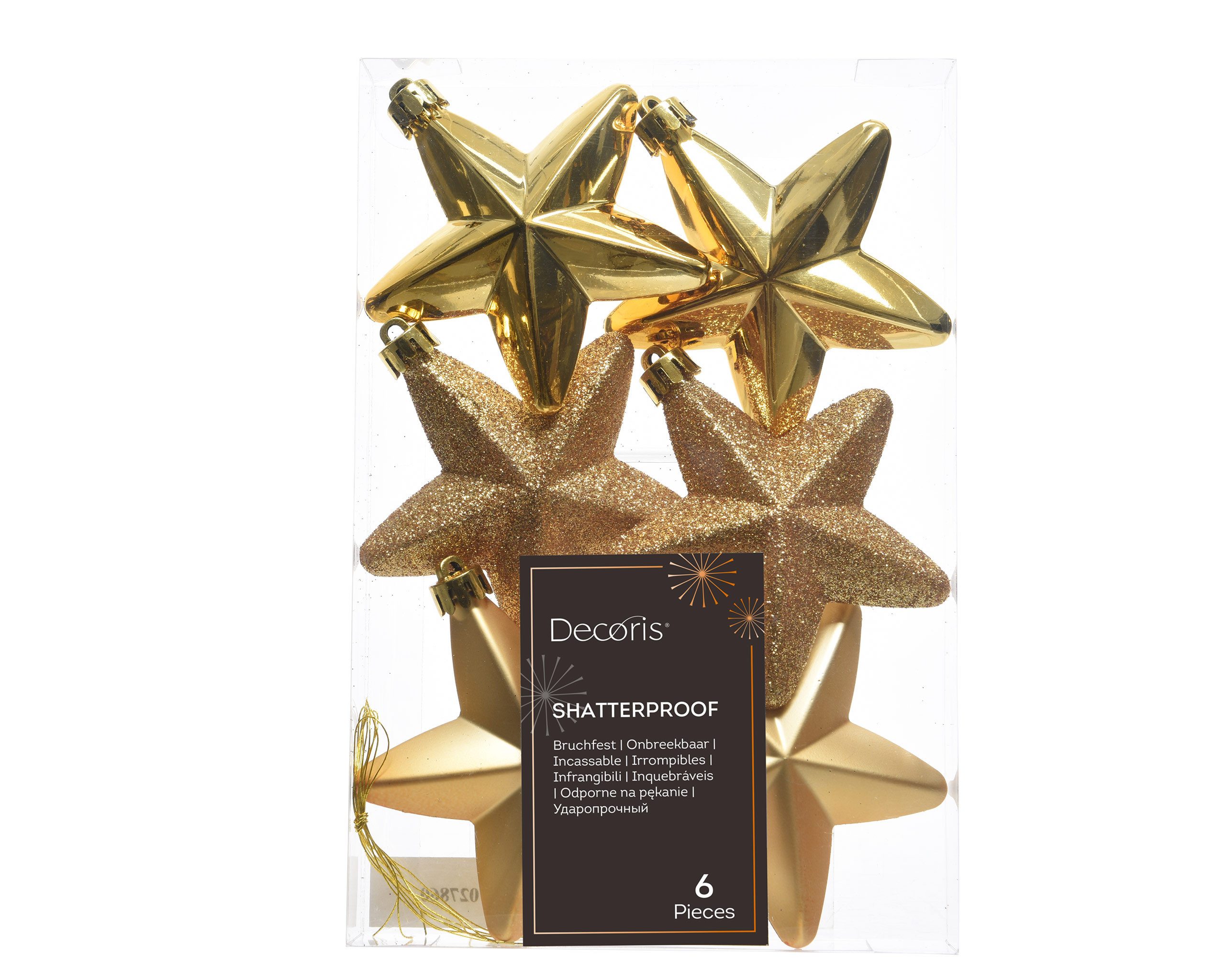 Kaemingk Christbaumschmuck, Christbaumschmuck Sterne 7cm Kunststoff 6 Stück - Gold. € 4,89, (€ 0,82 pro 1 Stk).