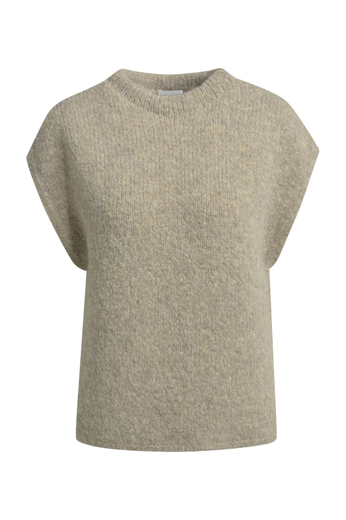 Milano Italy Strickpullover Sleeveless Pullunder with stand collar and loose fit