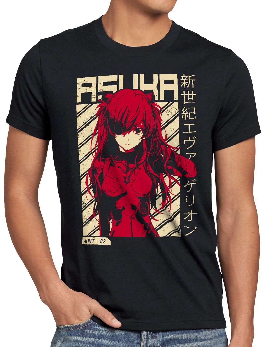 style3 Print-Shirt Herren T-Shirt Asuka Evangelion shinji tokyo3 neon genesis