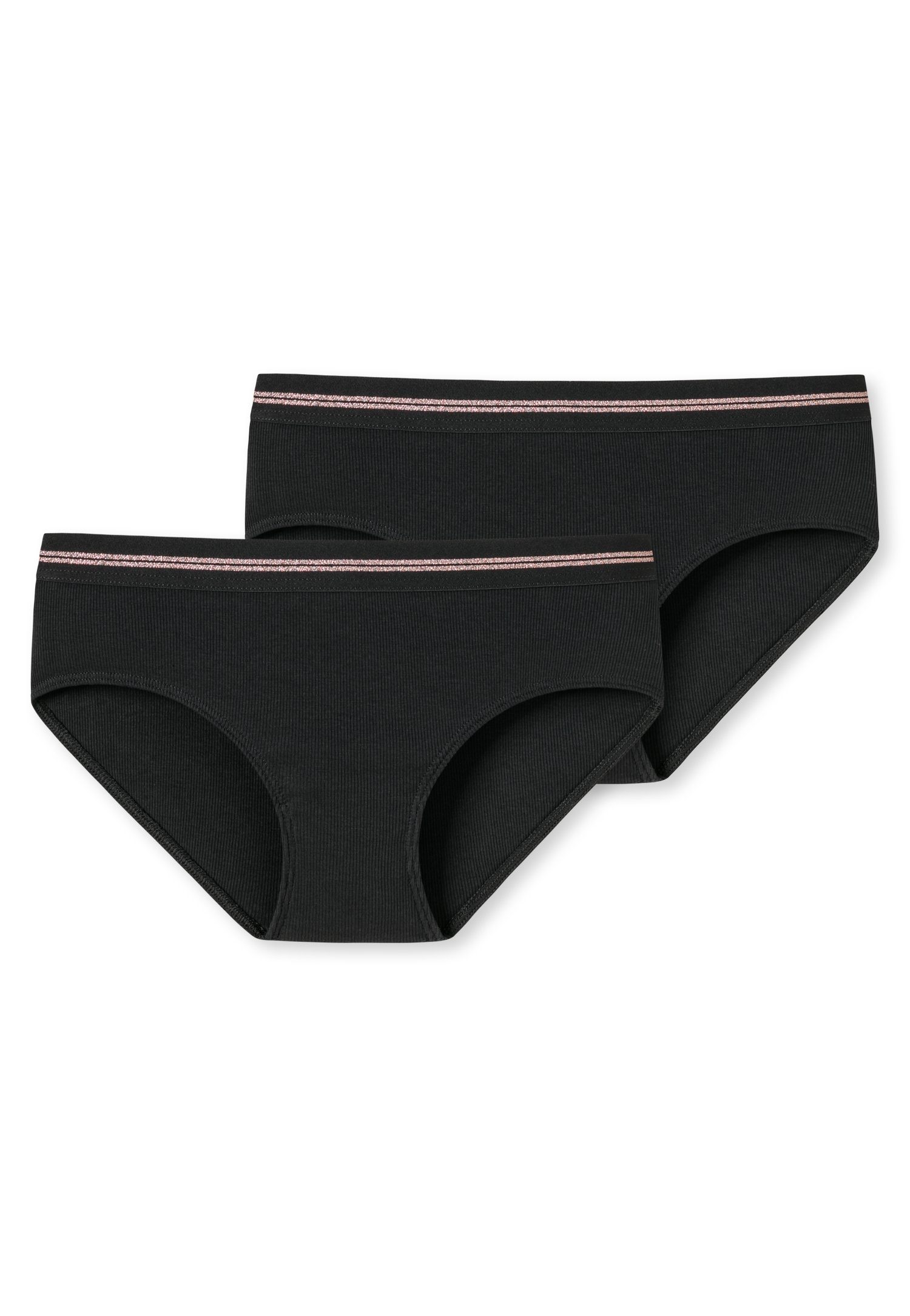 (2er-Pack) elastischem Panty mit Doppelripp schwarz Schiesser
