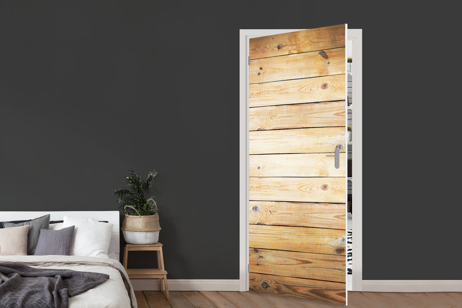 Tür, für Holz Regal, Türtapete 75x205 MuchoWow Fototapete St), Türaufkleber, - Boden bedruckt, Matt, (1 cm -