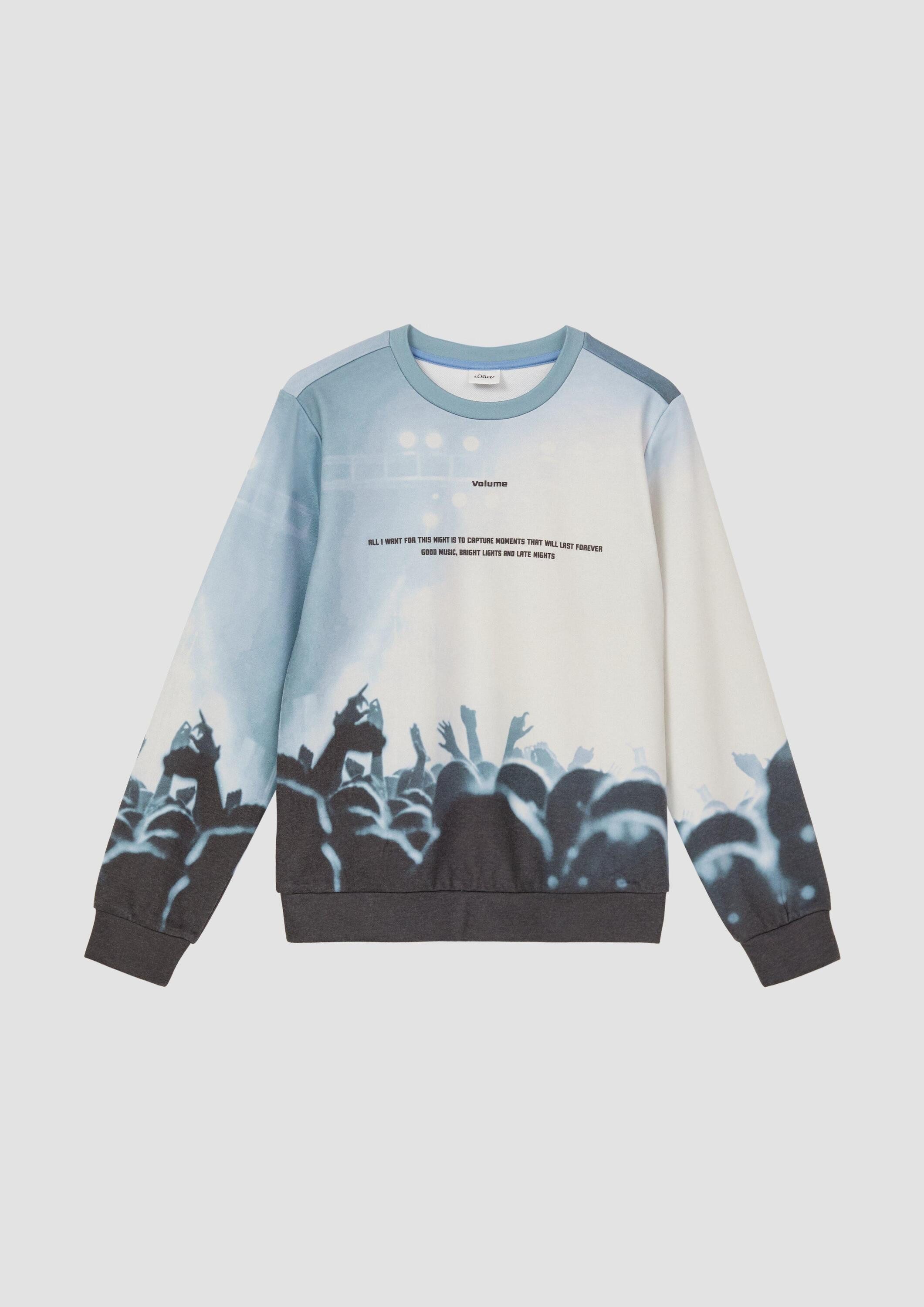 s.Oliver Sweatshirt Sweatshirt Sweatshirt aus Baumwollmix mit All-over-Prin günstig online kaufen