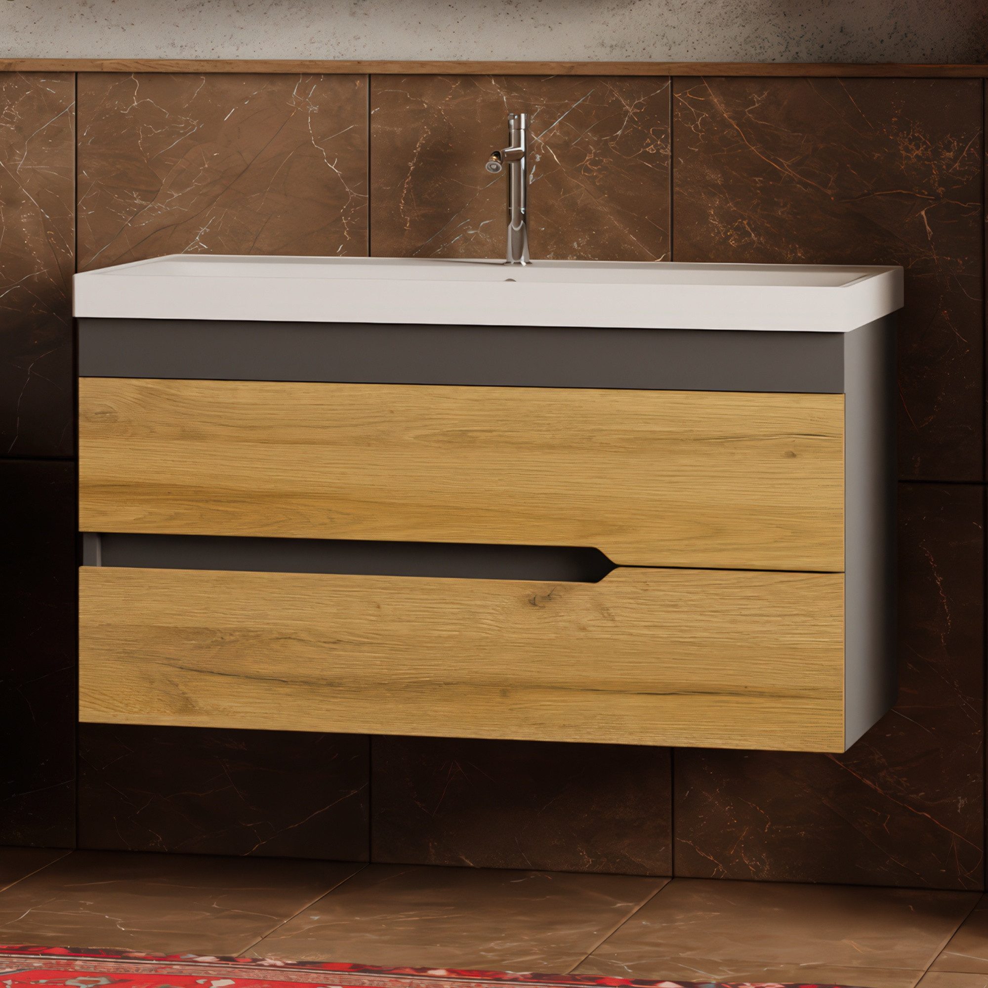 Karen Waschtisch-Set Waschtisch mit Unterschrank Marmara, (3-St., Unterschr günstig online kaufen