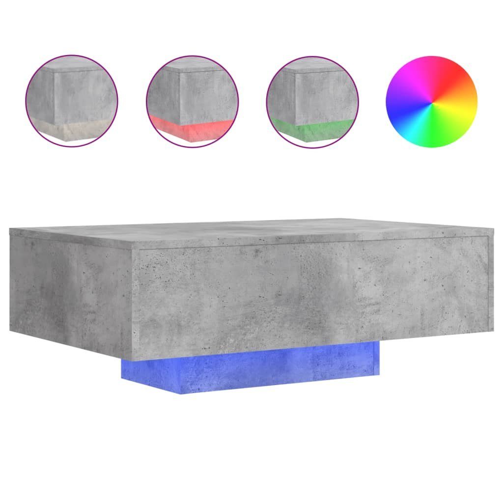 vidaXL Couchtisch 85 x 55 x 31 cm Couchtisch mit LED Leuchten Betongrau 85x55x31 cm