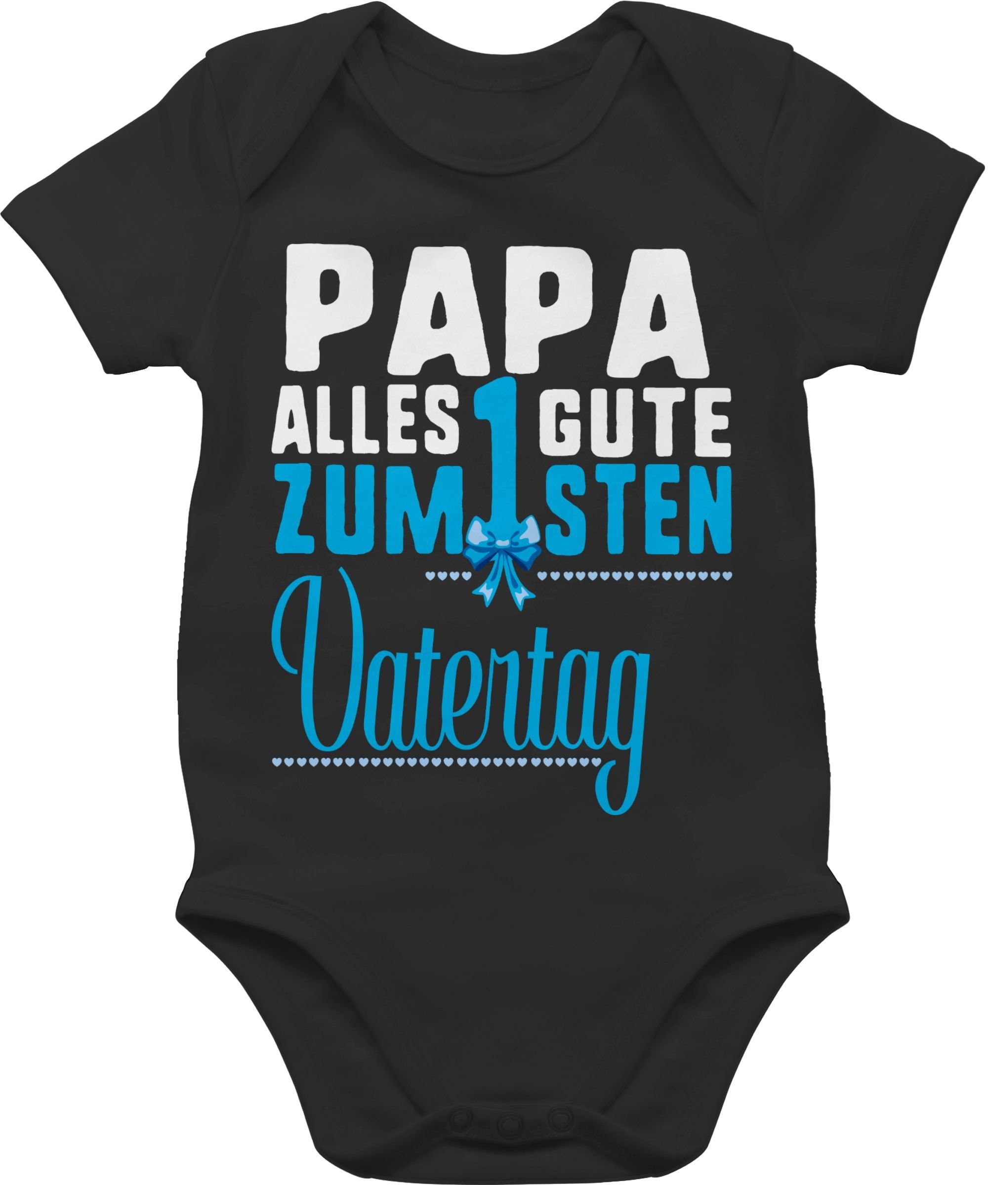 Shirtracer Shirtbody Papa alles Guten zum 1sten Vatertag blau Geschenk Vatertag Baby 2 Schwarz