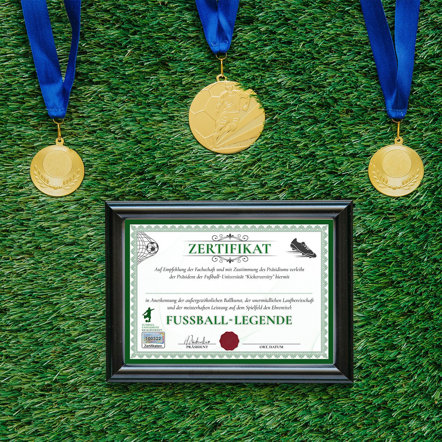 Tigerlino Poster Fußball Urkunde Lustig Geschenk Fußballspieler Auszeichnung Deko