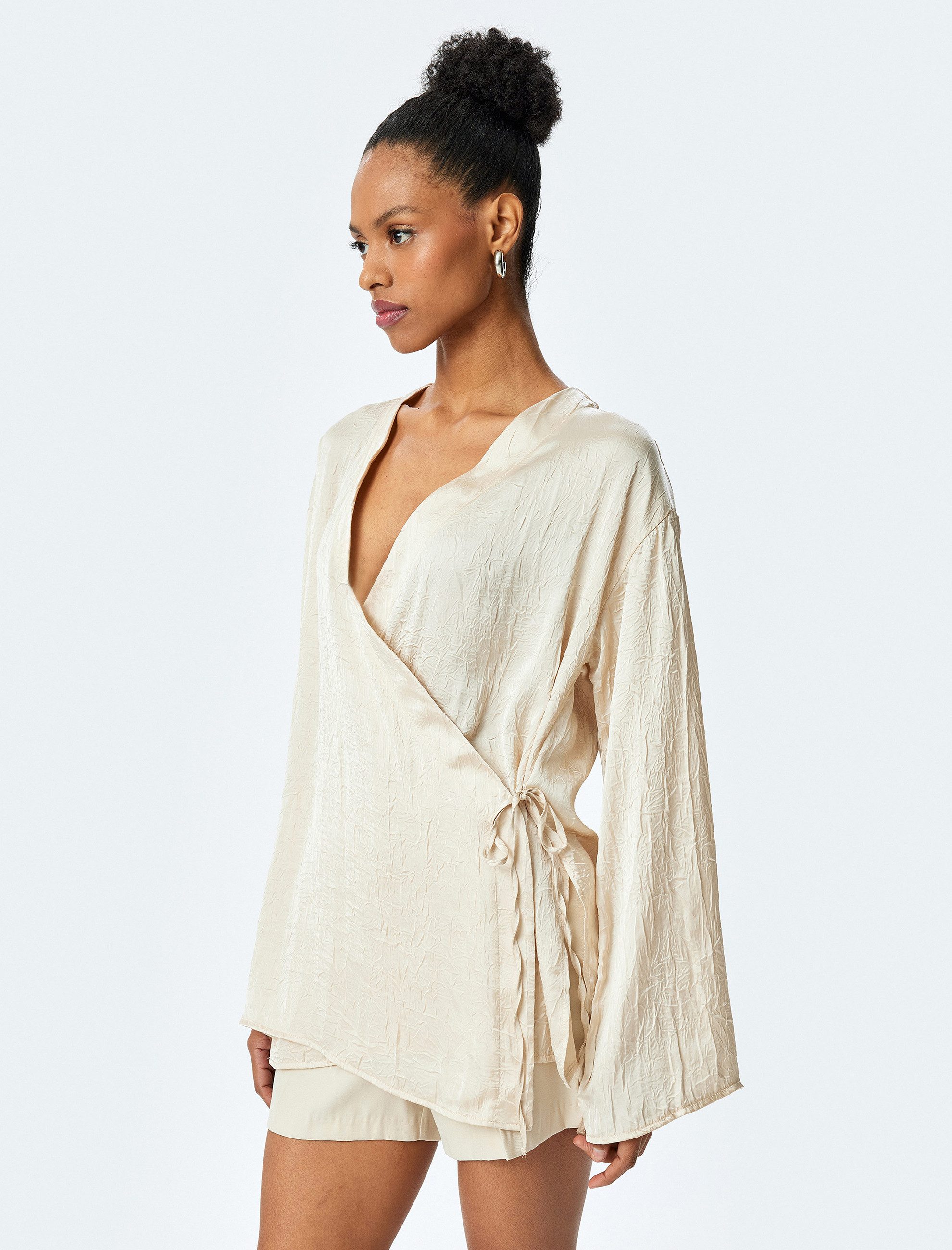 Koton Kimono Doppelreihiger Kragen Mit Schlitzdetail Kimono
