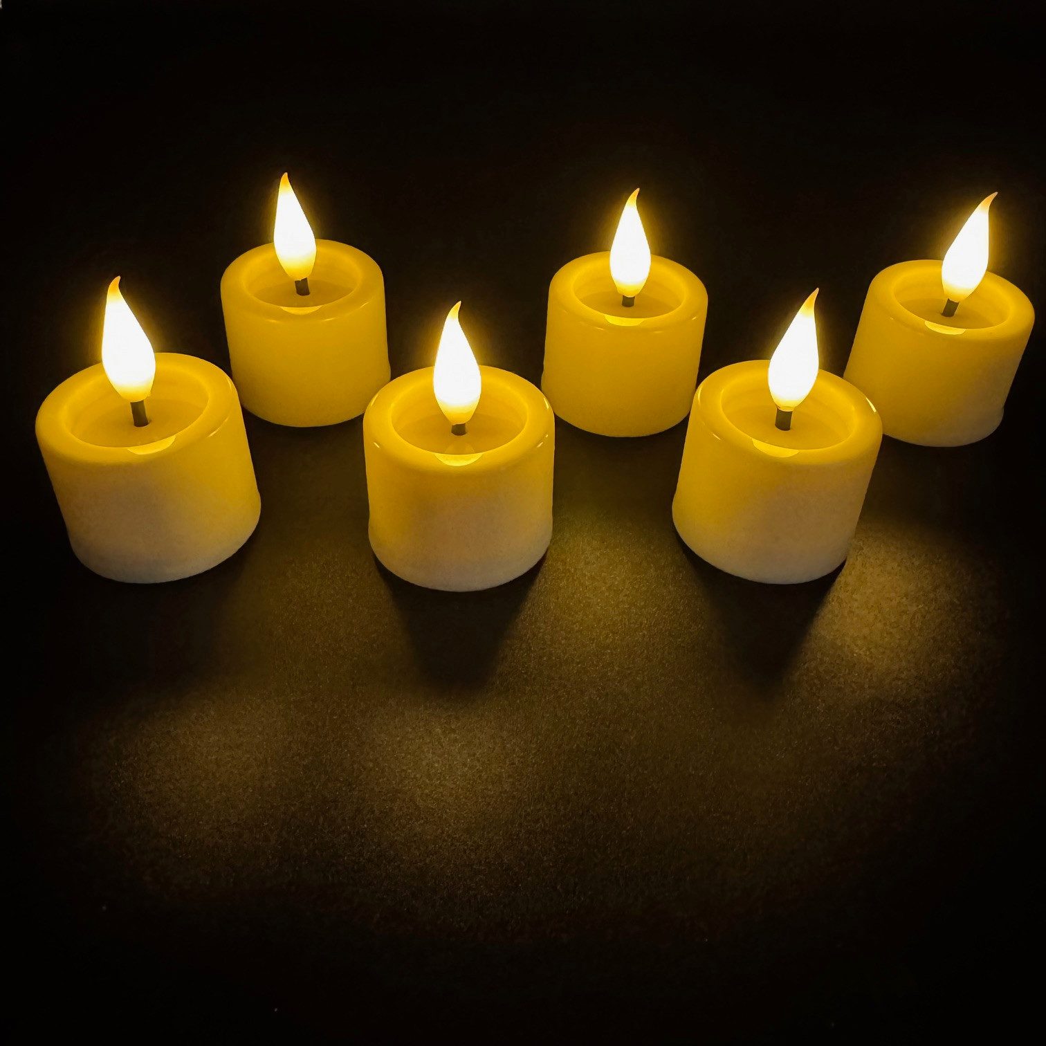 Online-Fuchs LED-Kerze 6er Set LED Teelichter mit spiegelnder Flamme, Fernb günstig online kaufen