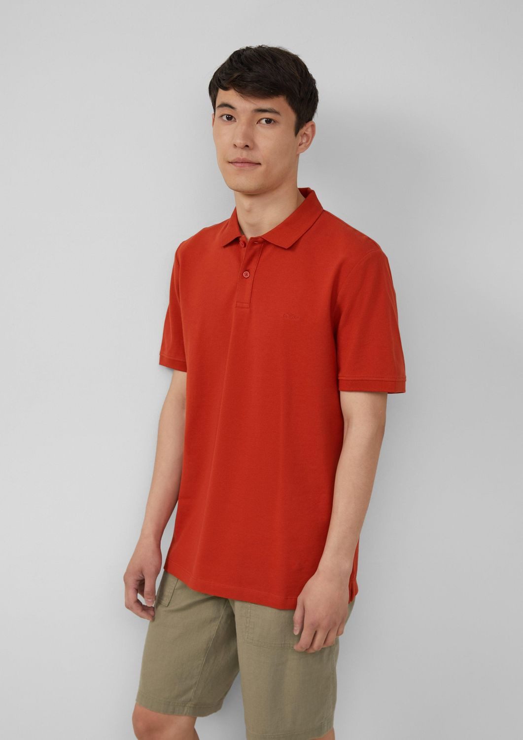 s.Oliver Kurzarmshirt Poloshirt aus Baumwollpiqué Logo günstig online kaufen