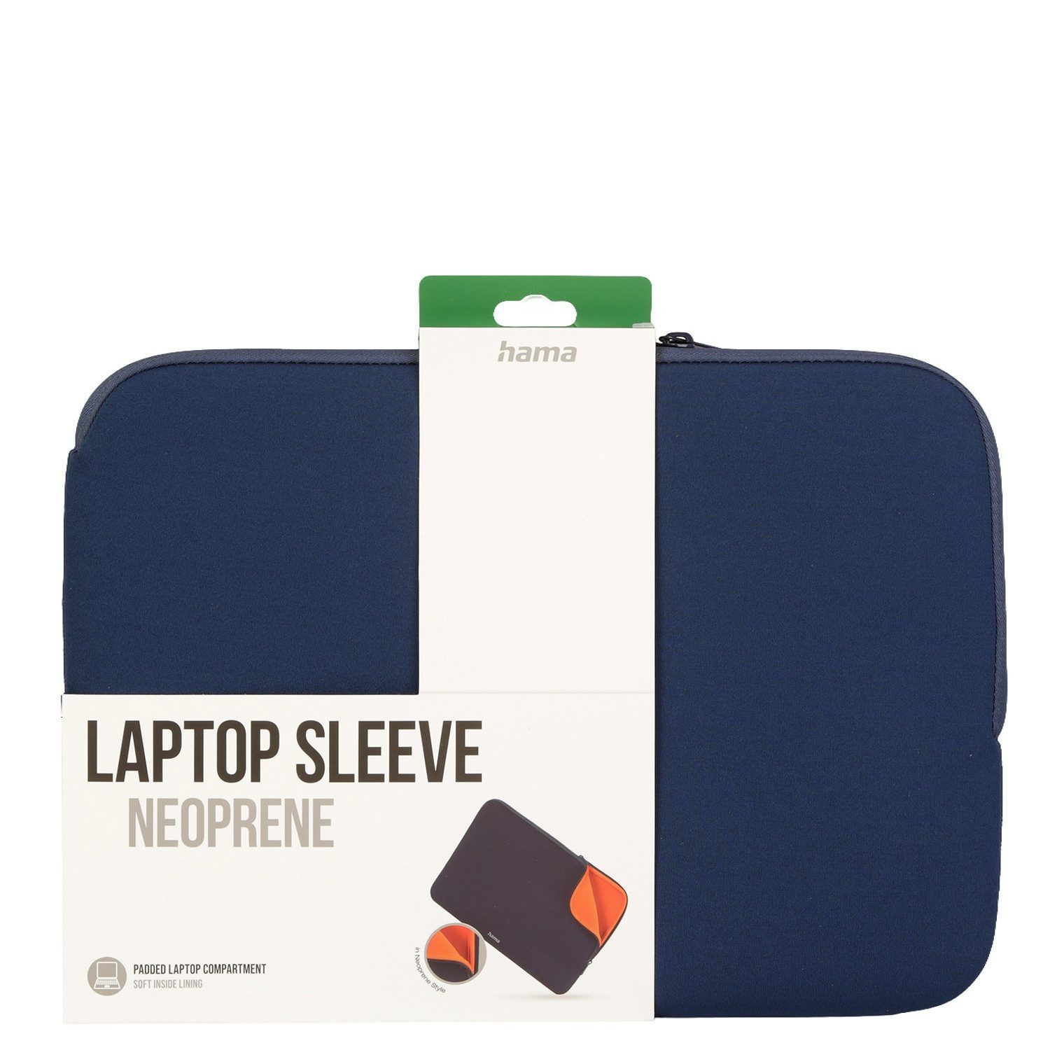 Hama Laptoptasche Notebook-Sleeve Neoprene 14,1" bis 15" Blau, Business Schutz-Hülle Laptop-Tasche Case für 14" 14,1" 14,4" 15" Zoll