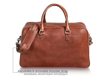 PURE Leather Studio Reisetasche Reisetasche CANOPUS, Echtleder Weekender Handgepäck Duffle Bag mit 15,6 Zoll Laptopfach
