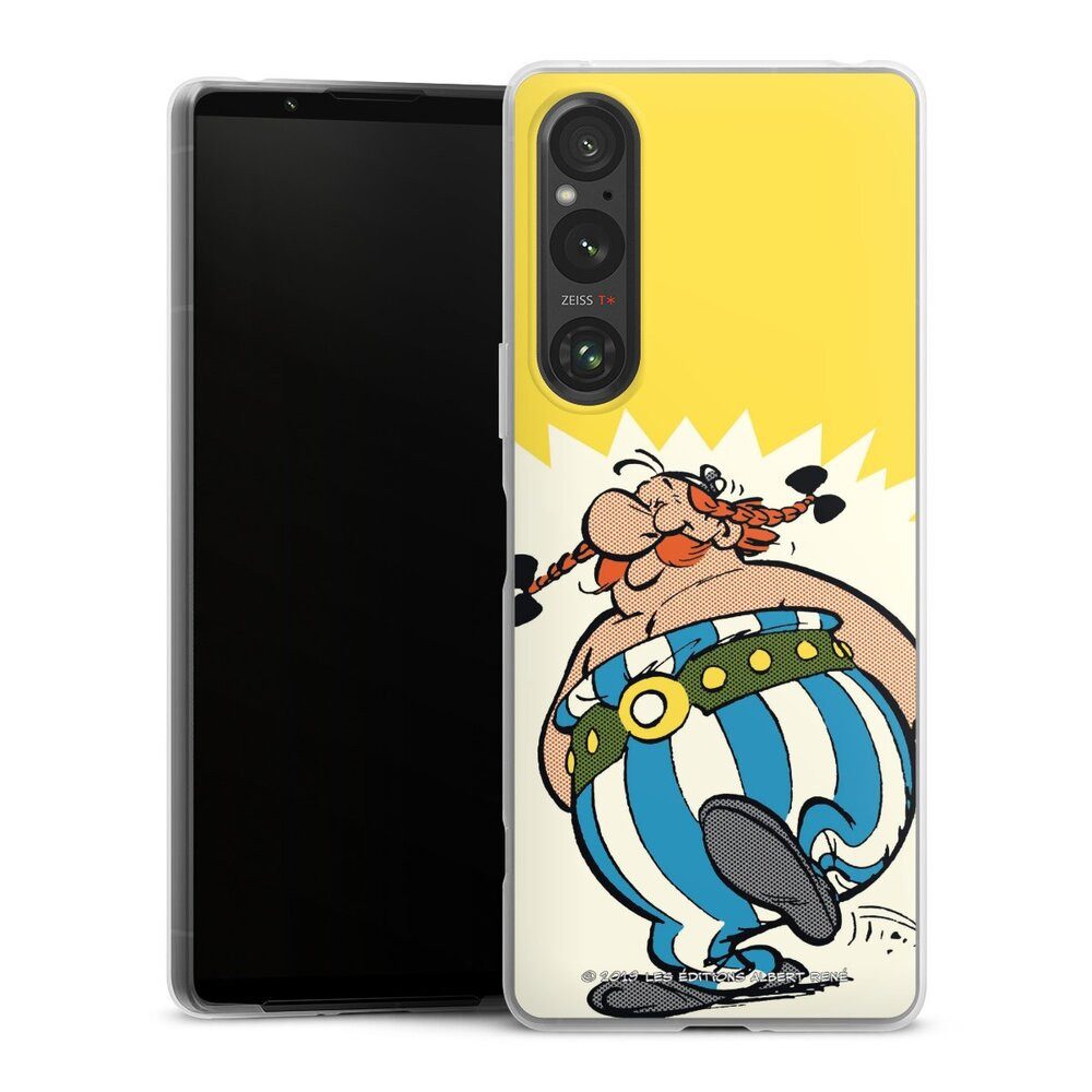 DeinDesign Handyhülle Vintage Obelix Offizielles Lizenzprodukt Obélix Vintage, Sony Xperia 1 V Slim Case Silikon Hülle Ultra Dünn Schutzhülle
