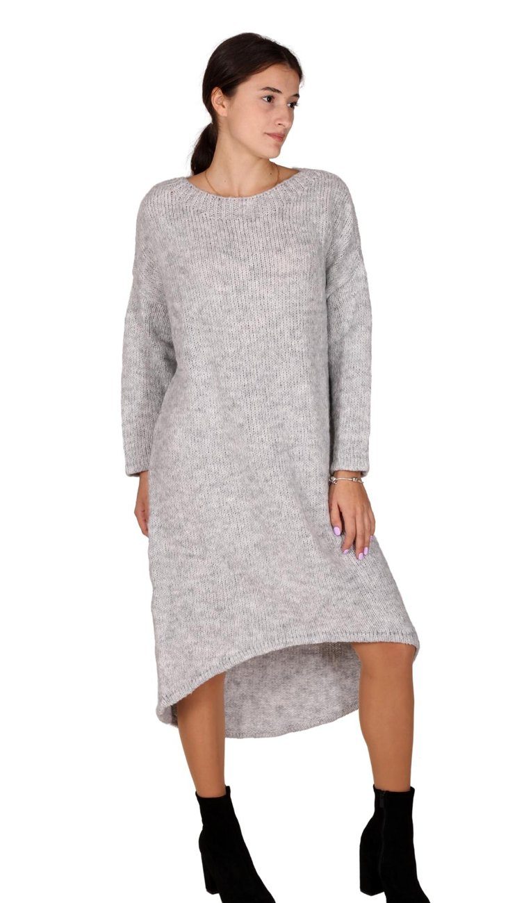 Charis Moda Strickkleid Strickleid Langarm Rundhalsausschnitt günstig online kaufen