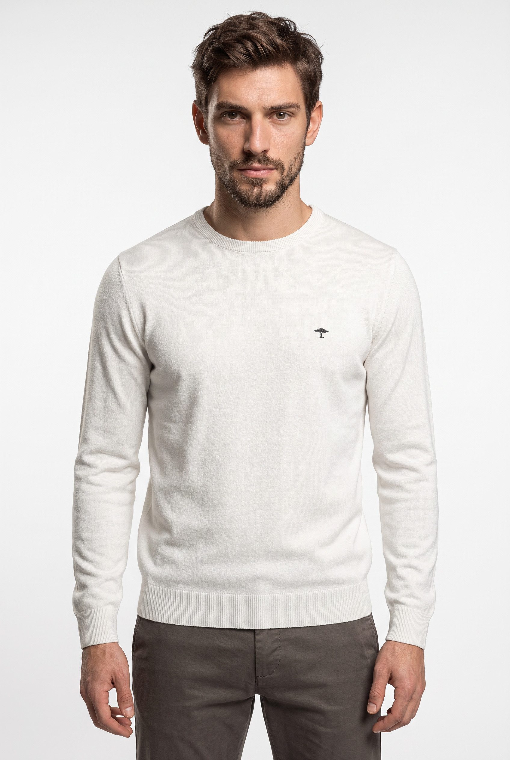 FYNCH-HATTON Strickpullover mit Stickerei auf der Brust