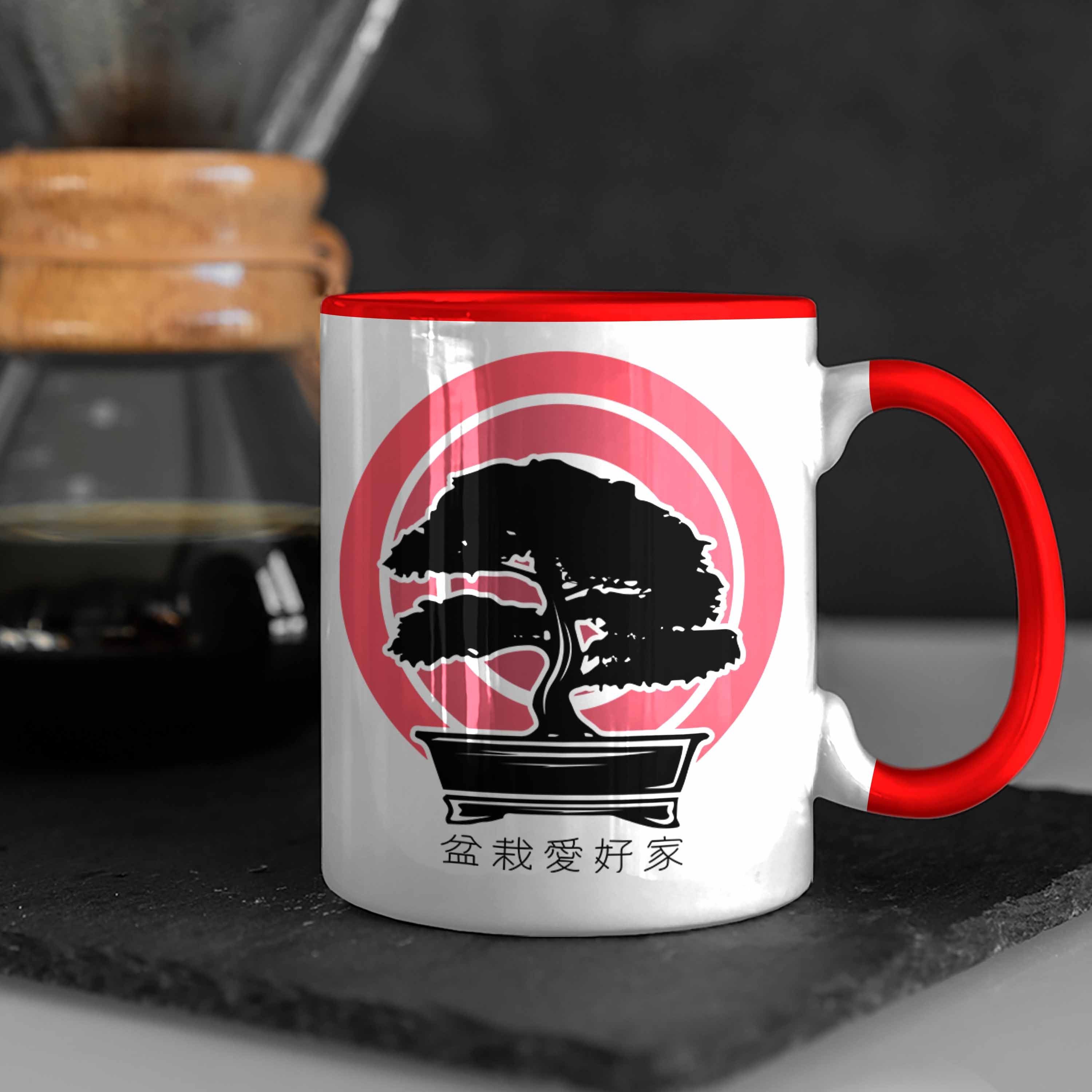 Trendation Tasse Lustige Tasse Grafik Geschenk für Rot Bonsai Bonsai-Liebhaber