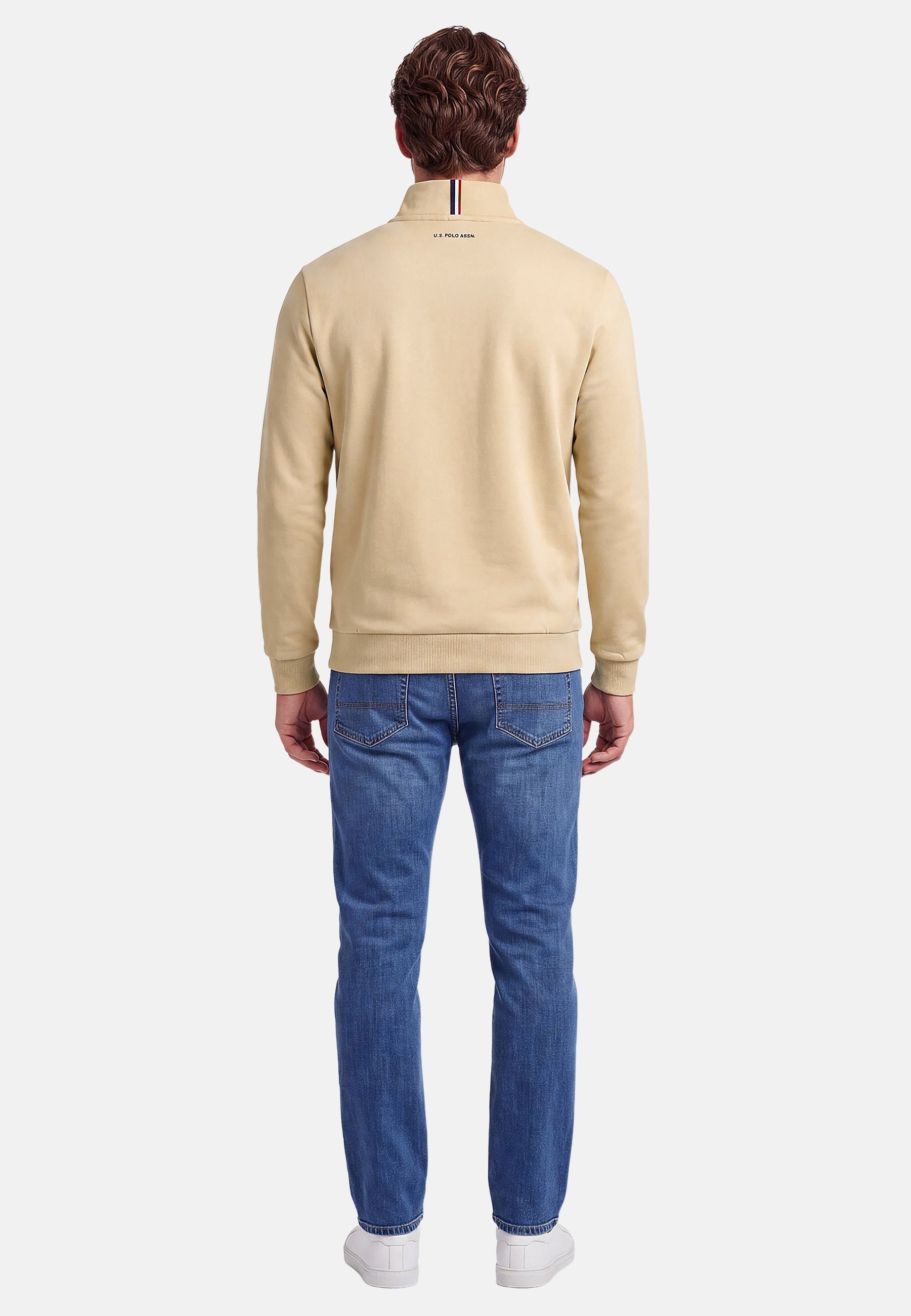U.S. Polo Assn. Stehkragenpullover USNiico – Herren Half-Zip Pullover mit Logo-Stickerei Weiche Baumwollmischung, sportlich-elegantes Design und hoher Komfort – Bild 4 von 5