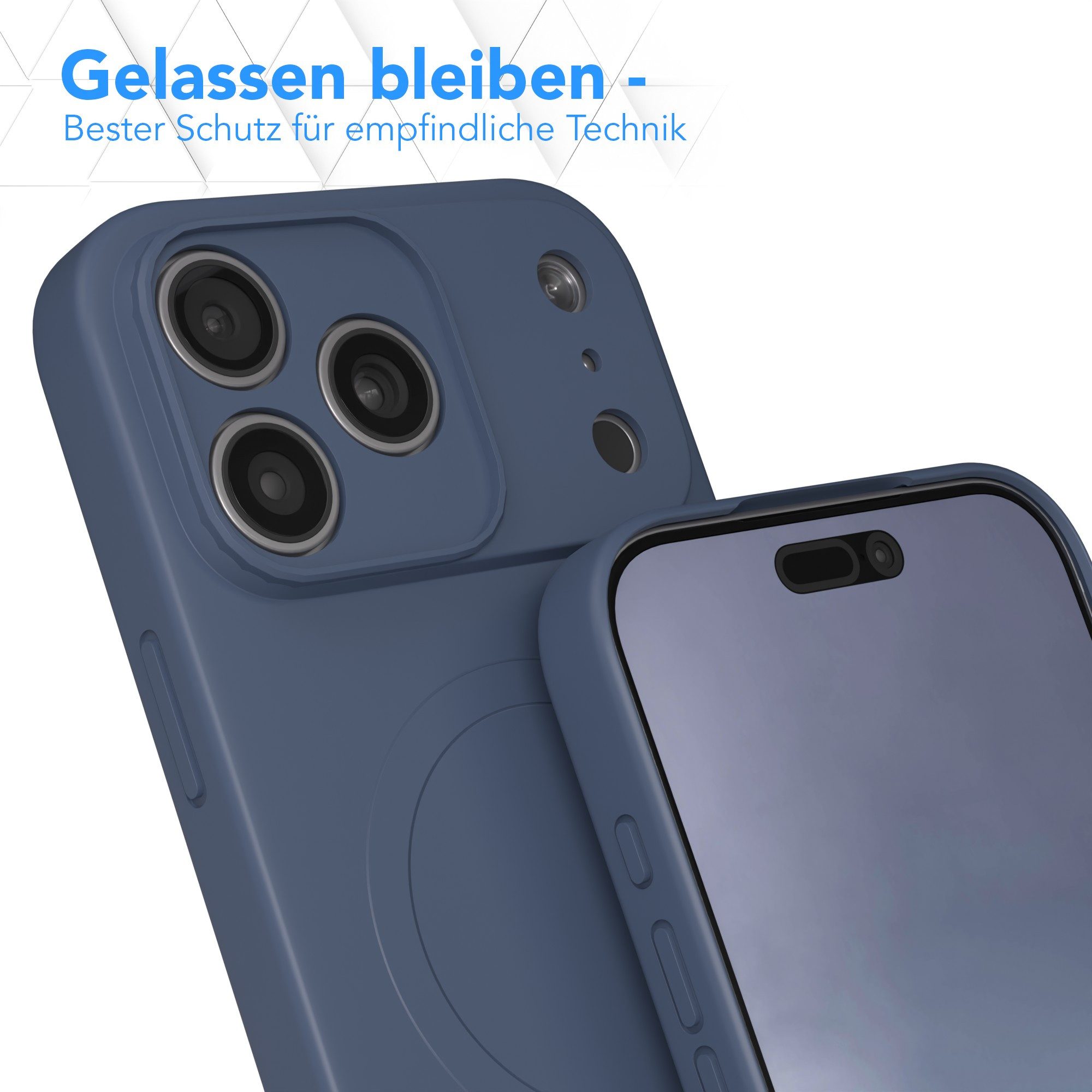 EAZY CASE Handyhülle für Apple iPhone 17 Pro Max Hülle Silikon 6,9 Zoll, Softcase mit MagSafe mattierte Silikonhülle Back Cover Petrol – Bild 4 von 5
