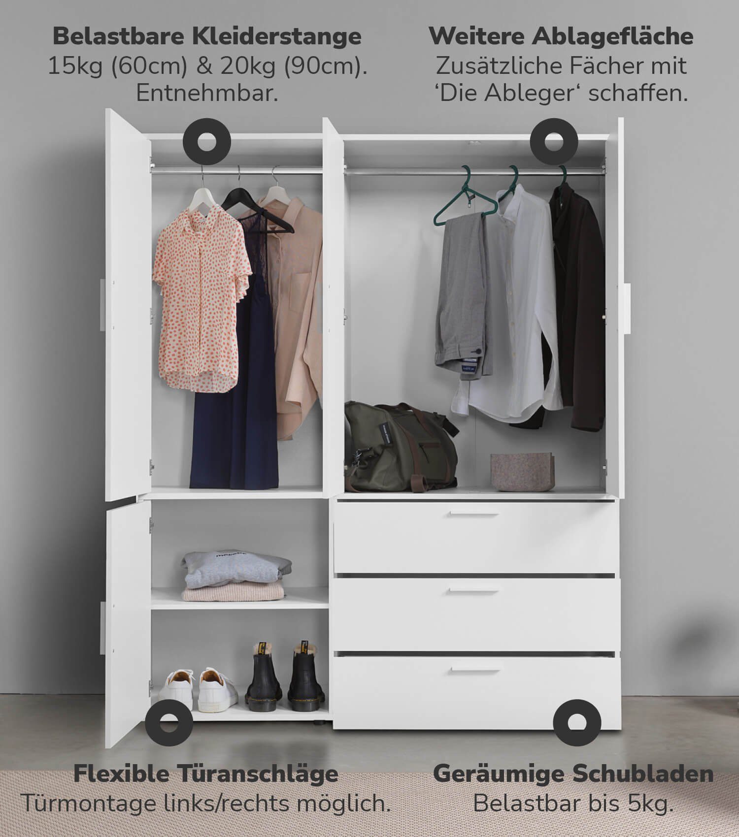 mokebo Kleiderschrank Der Grenzenlose (4-Türig & günstig online kaufen