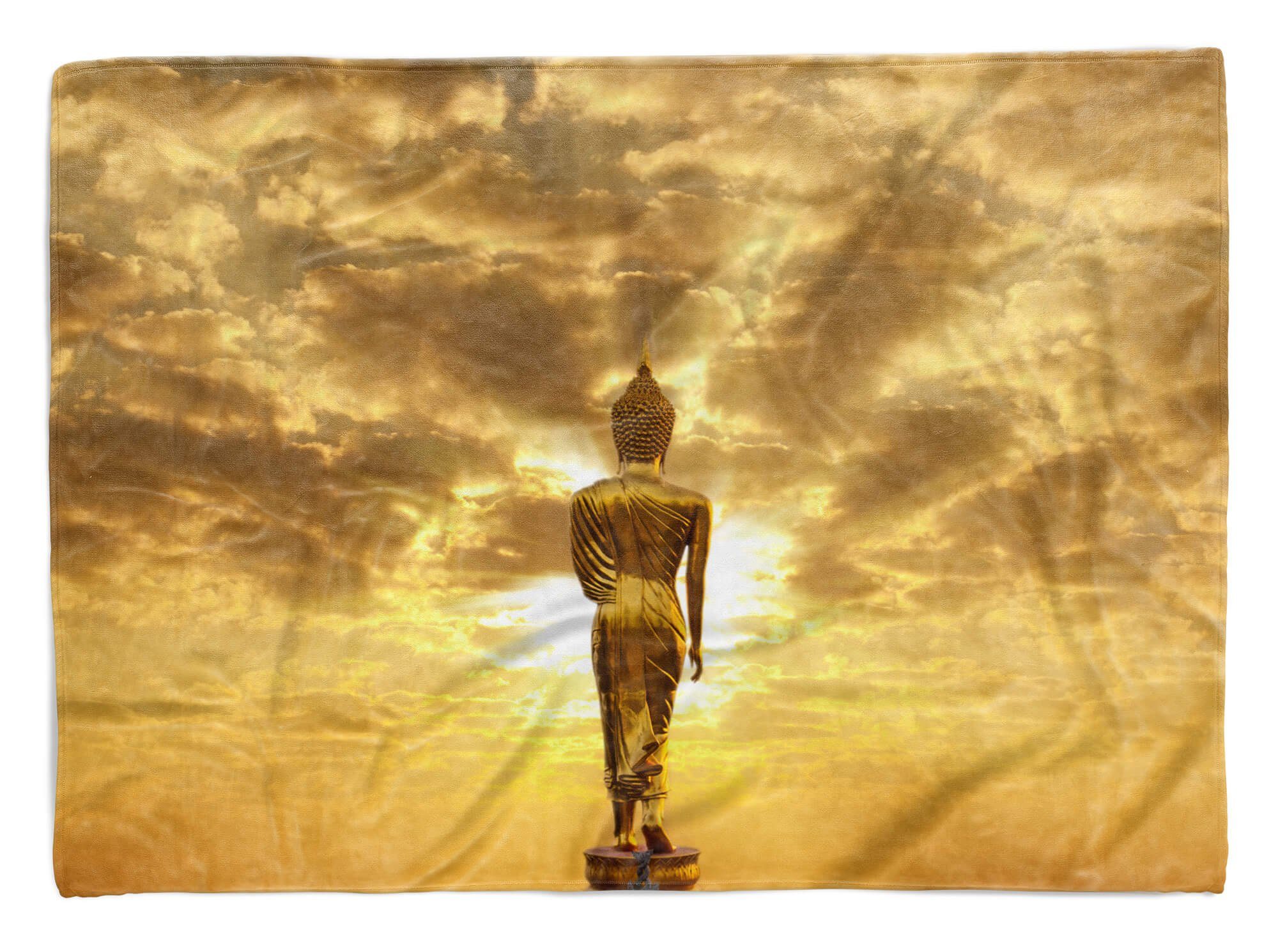 Handtuch Baumwolle-Polyester-Mix Buddhismus, Buddha mit Fotomotiv Kuscheldecke Handtücher Strandhandtuch (1-St), Saunatuch Sinus Art Handtuch