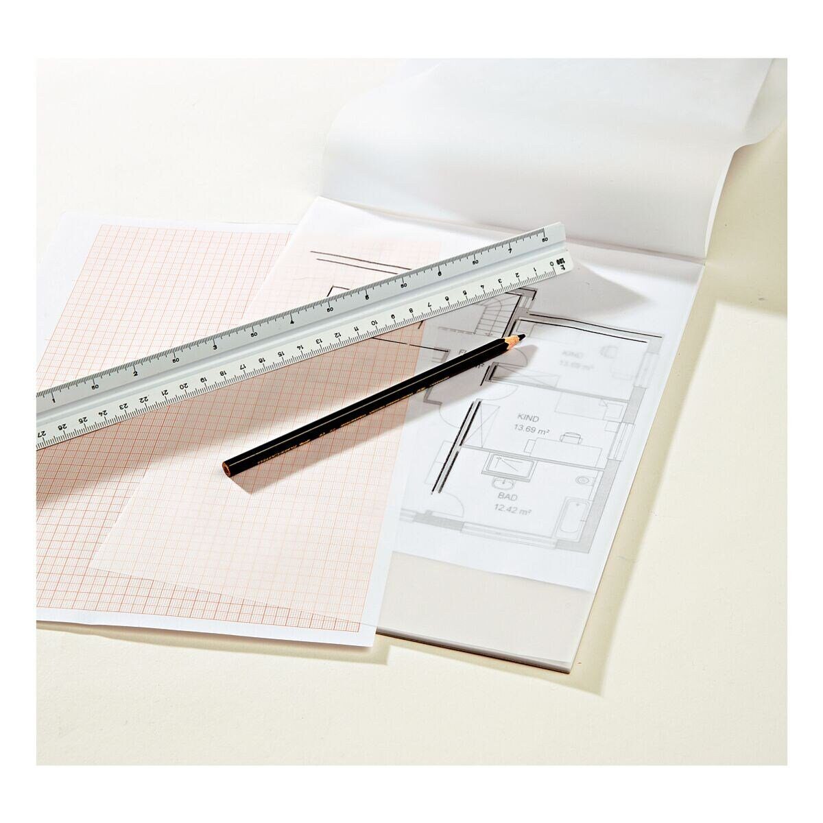 Folia Transparentpapier, Architektenpapier 25 Blatt, weiß transparent, Format A4, 80 g/m²