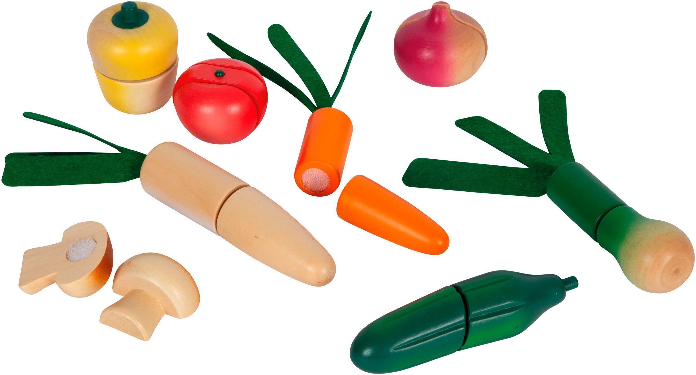 Small Foot Spiellebensmittel Schneide-Set Obst u. Gemüse fresh, (Set, 15-tlg), aus Holz