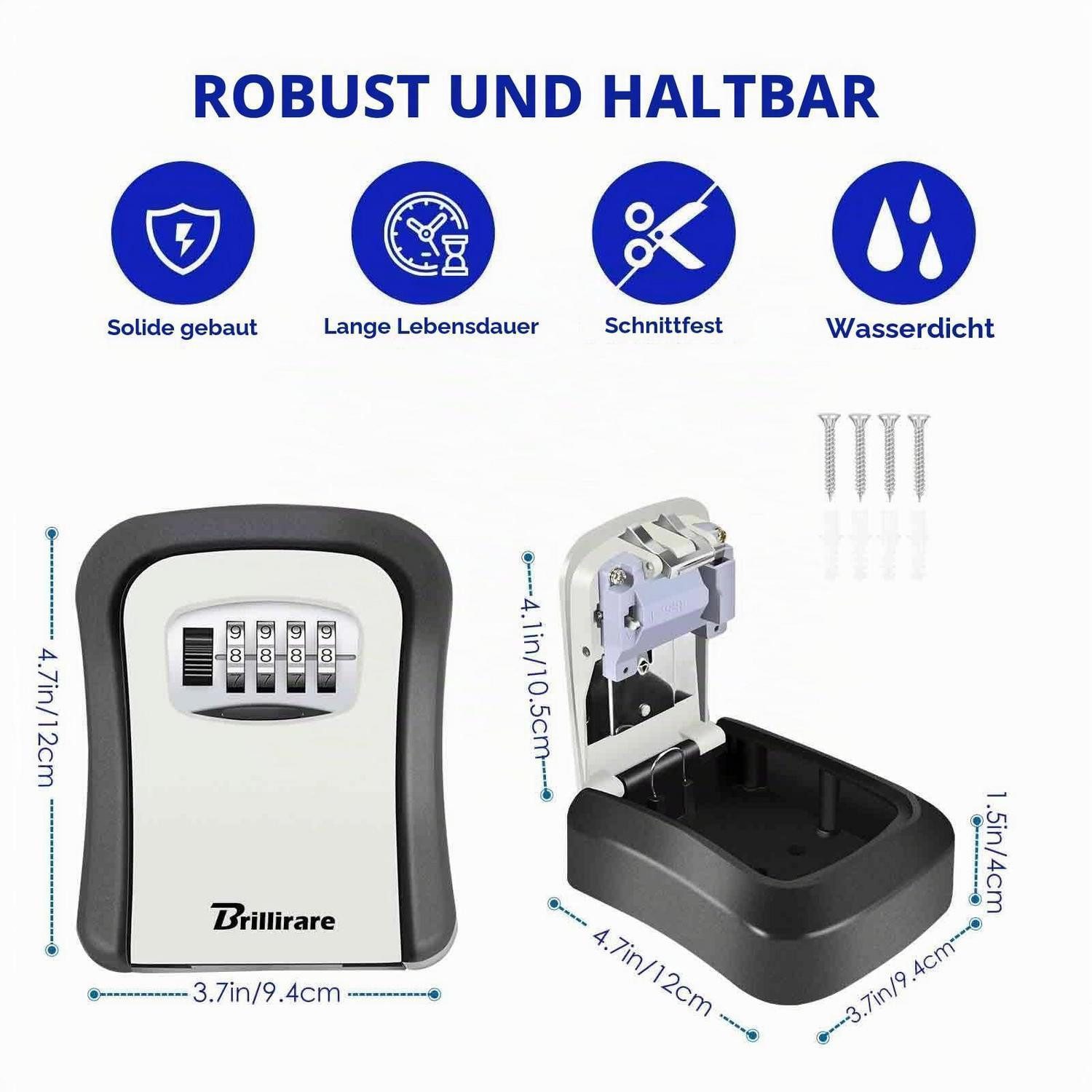 LuxusKollektion Schlüsselkasten Schlüsselkasten wasserdicht 4-Stellig (1 St)
