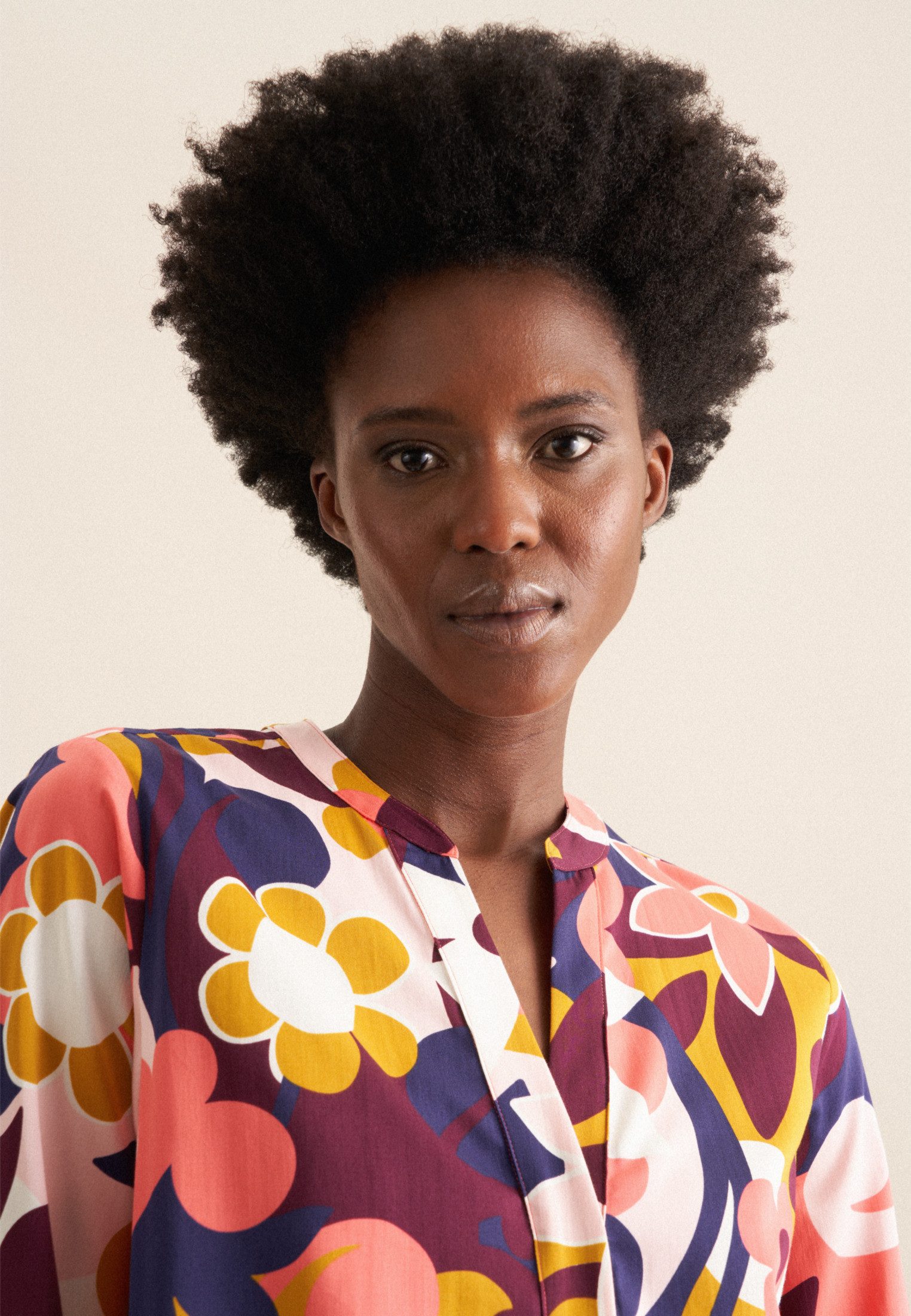 seidensticker Klassische Bluse Schwarze Rose Tunika Floral