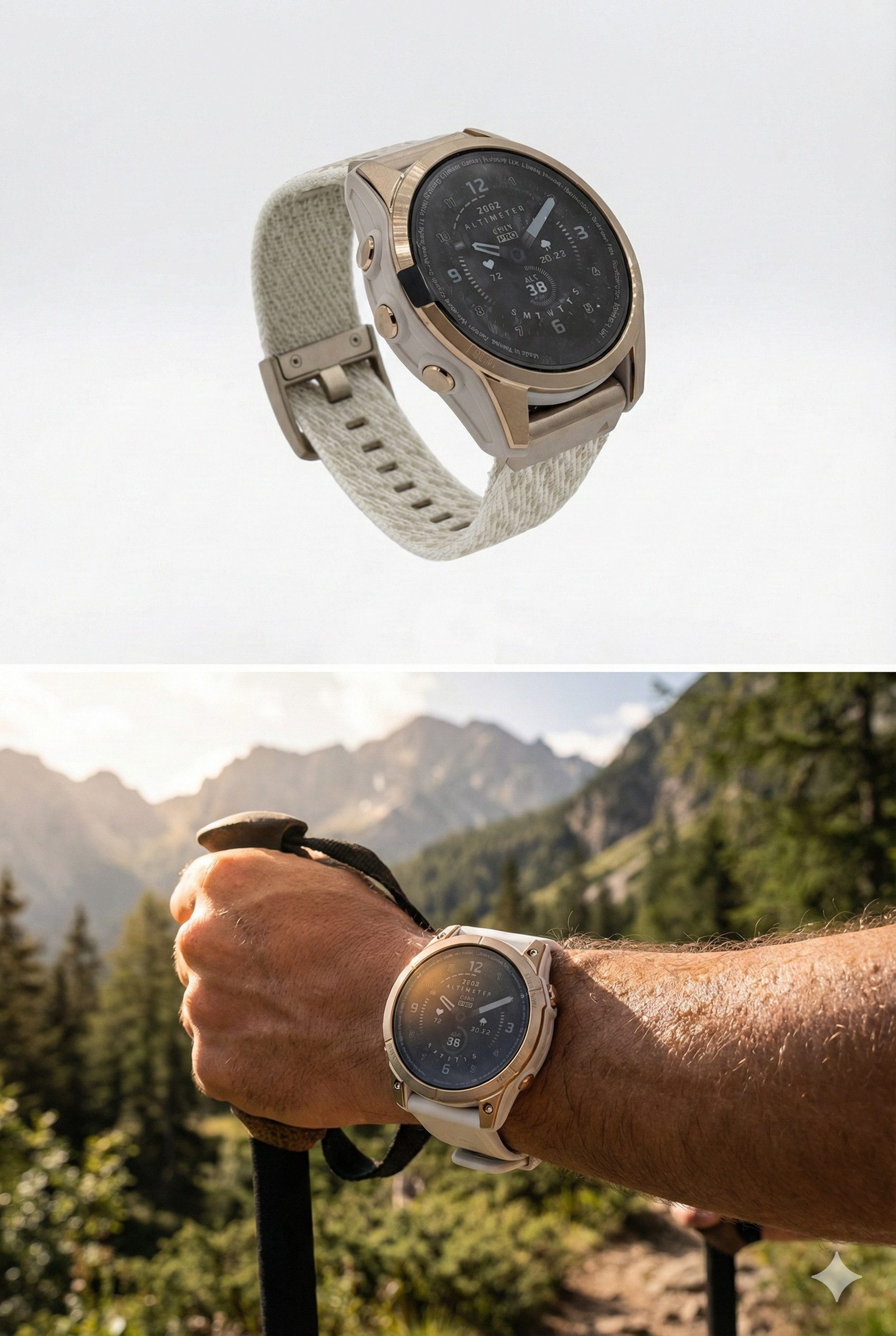 Garmin Epix™ Pro Gen 2, 47mm Smartwatch (3,30 cm cm/1,3 Zoll, Garmin OS) Einzelartikel, 2-tlg., Smartwatch inkl. Silikon-Armband und Lade-/Datenkabel, AMOLED Saphirglas Herzfrequenzsensor Taschenlampe Multi-Band-GNSS